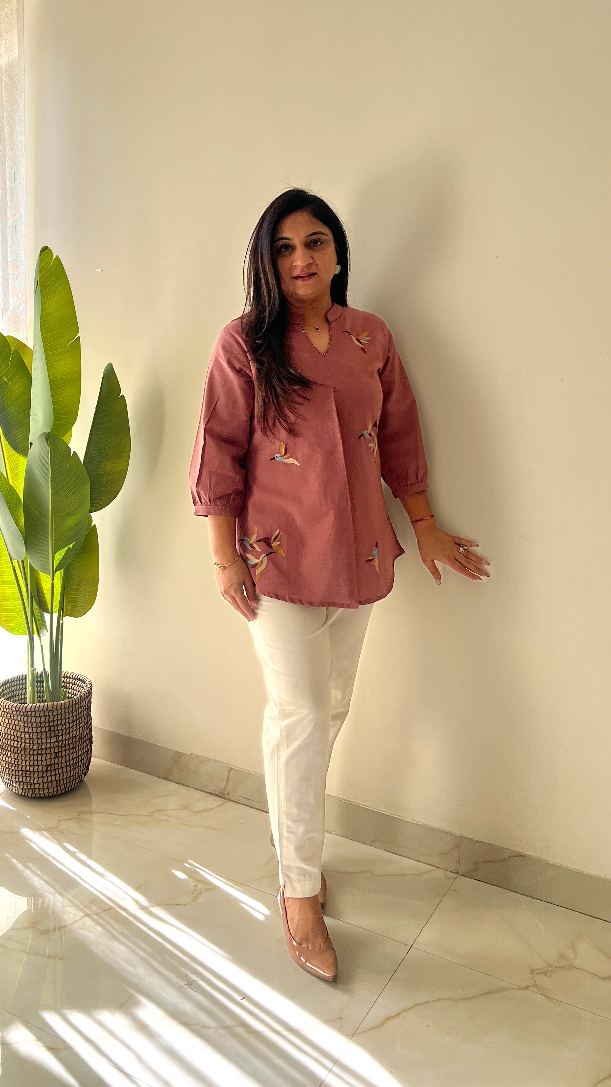 Kashi Cotton Embroidered Short Top - Image 7