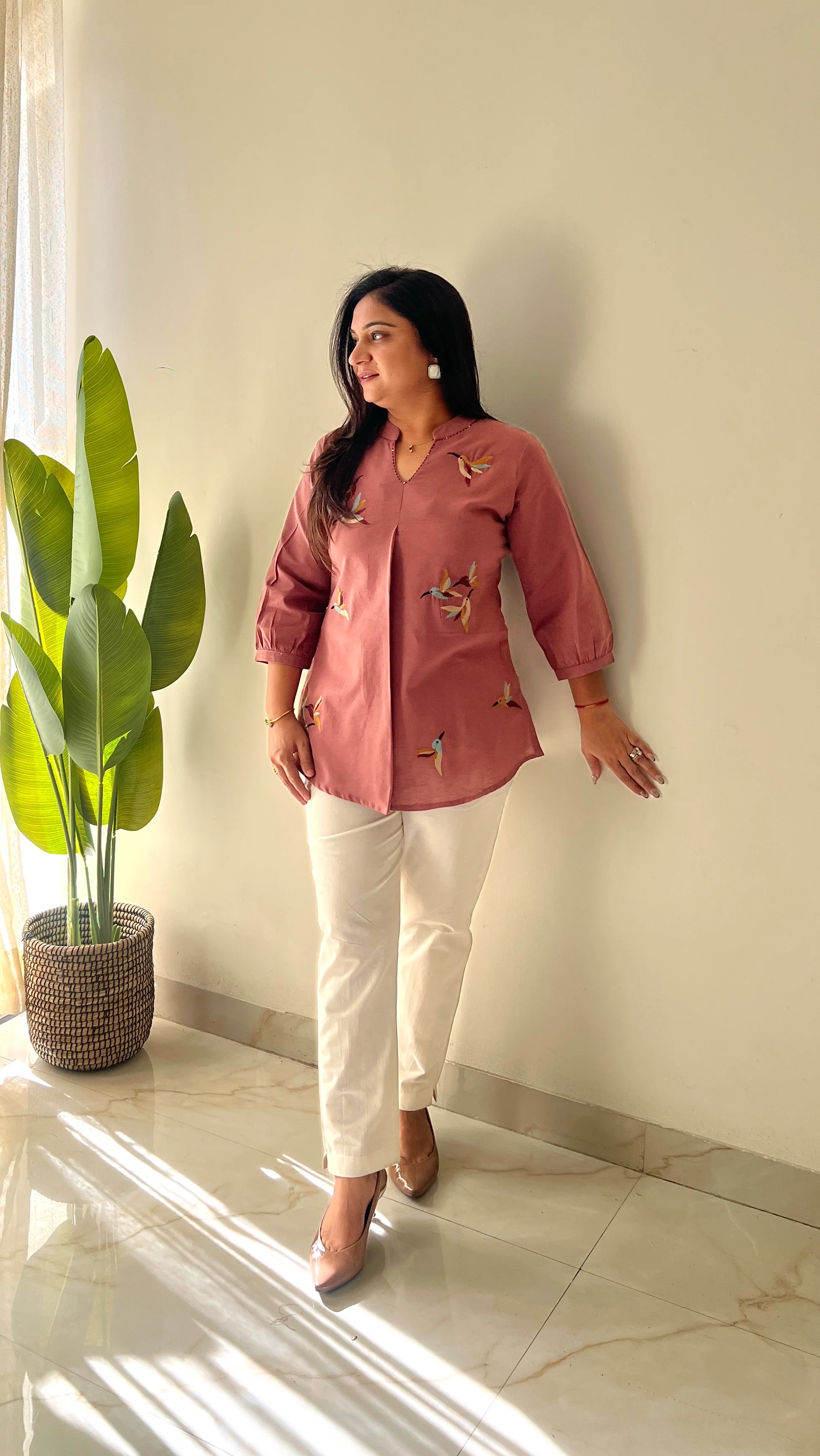 Kashi Cotton Embroidered Short Top - Image 8
