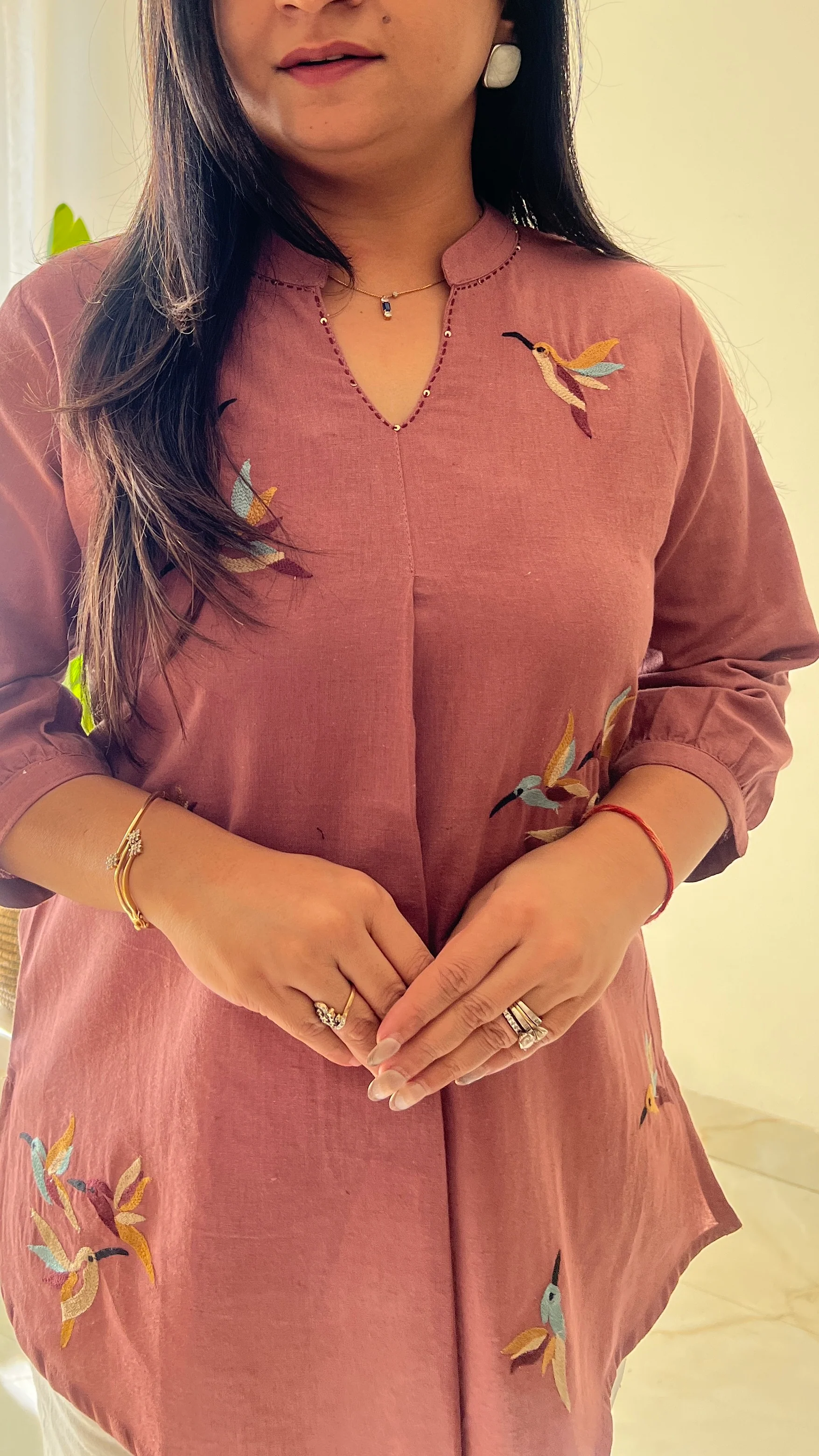 Kashi Cotton Embroidered Short Top - Image 9