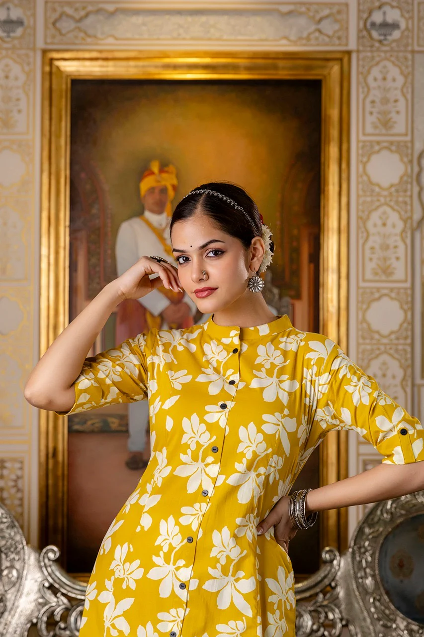 Cotton Floral Cotton A-line Coord set - Image 11