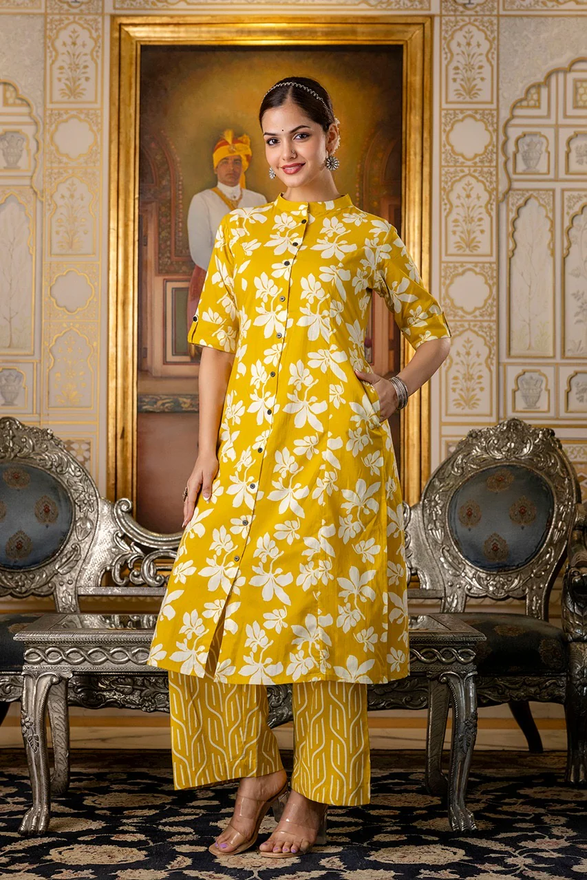Cotton Floral Cotton A-line Coord set - Image 2