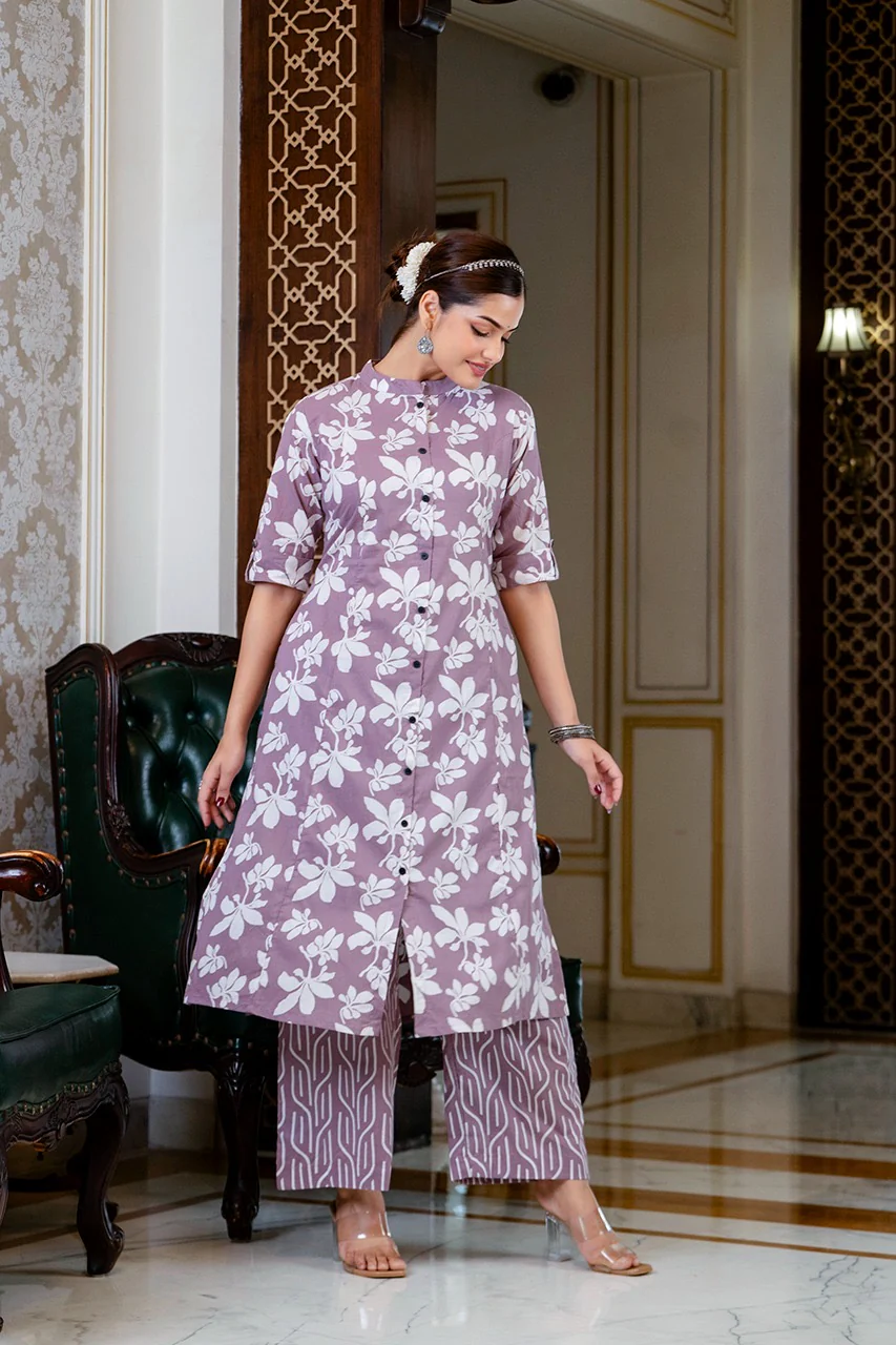 Cotton Floral Cotton A-line Coord set - Image 6