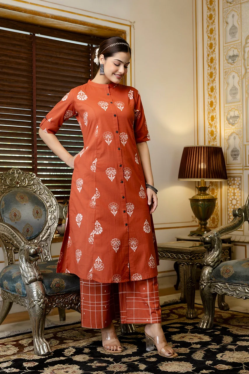 Cotton Floral Summerish A-line Coord Set