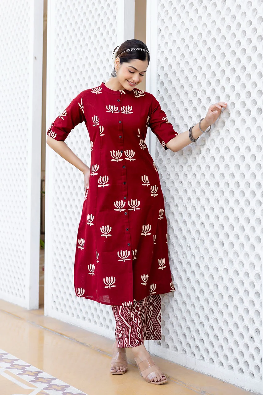 Cotton Lotus Summerish A-line Coord Set - Image 9