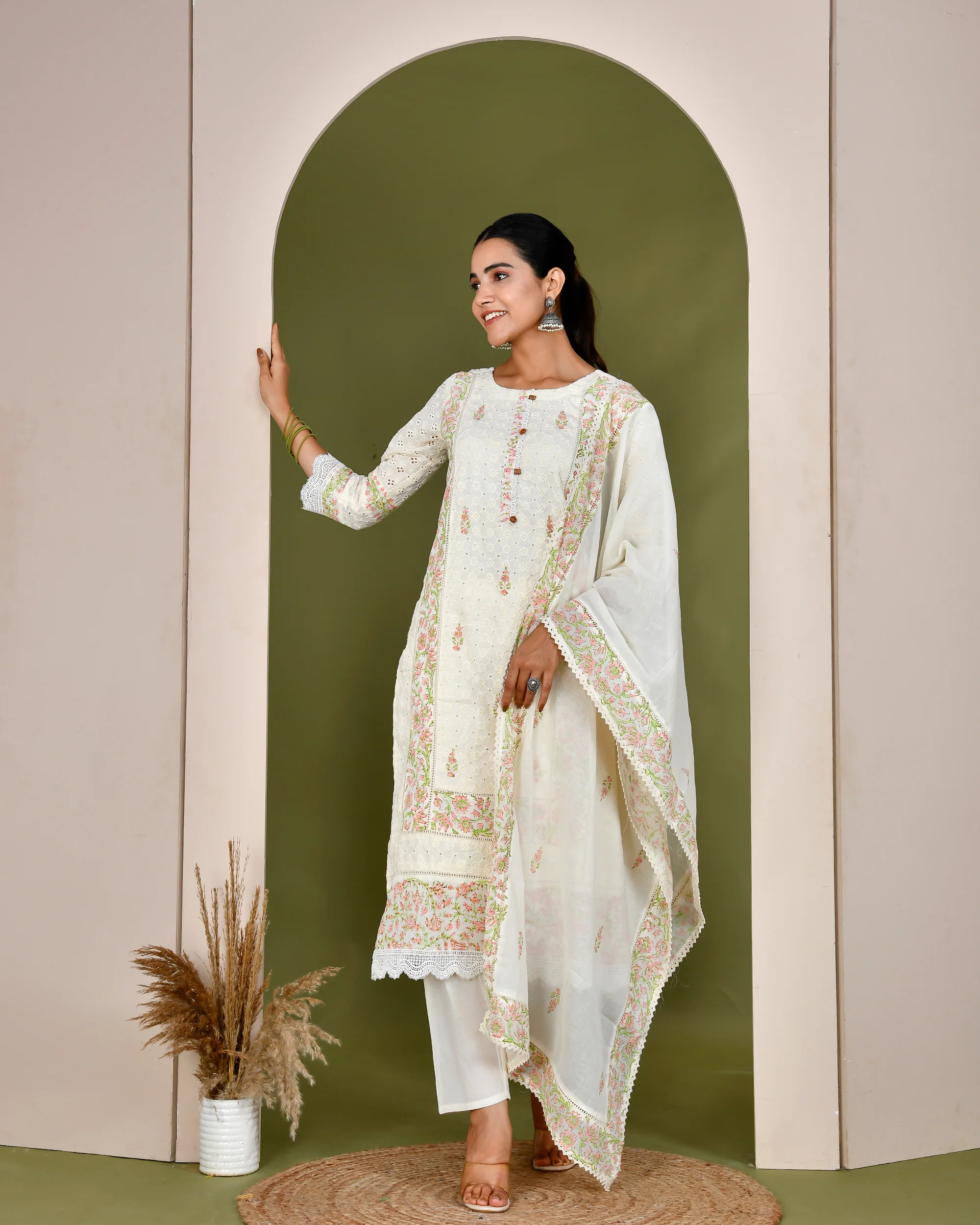 Cotton Sciffili Handblock Pant-set
