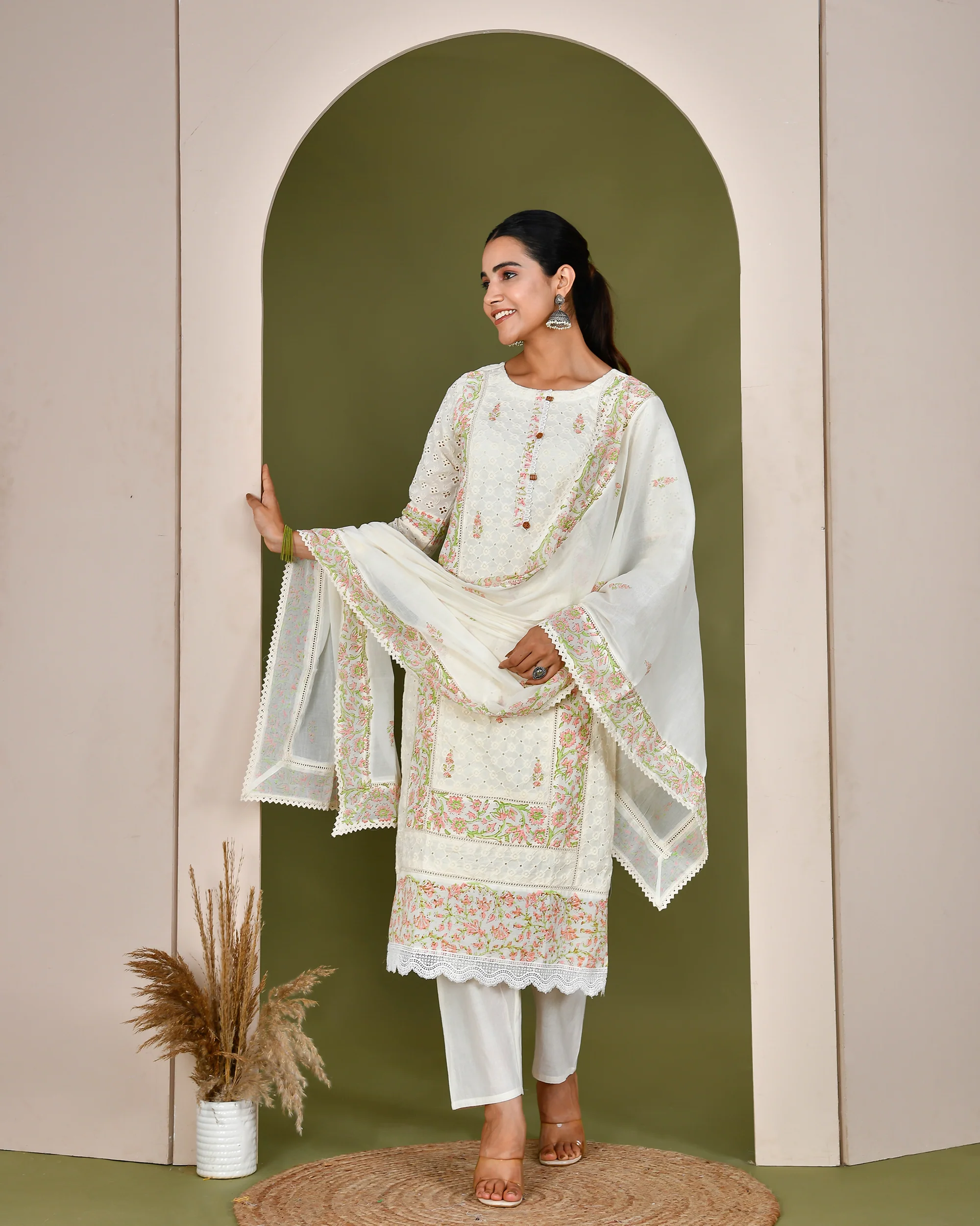 Cotton Sciffili Handblock Pant-set - Image 3