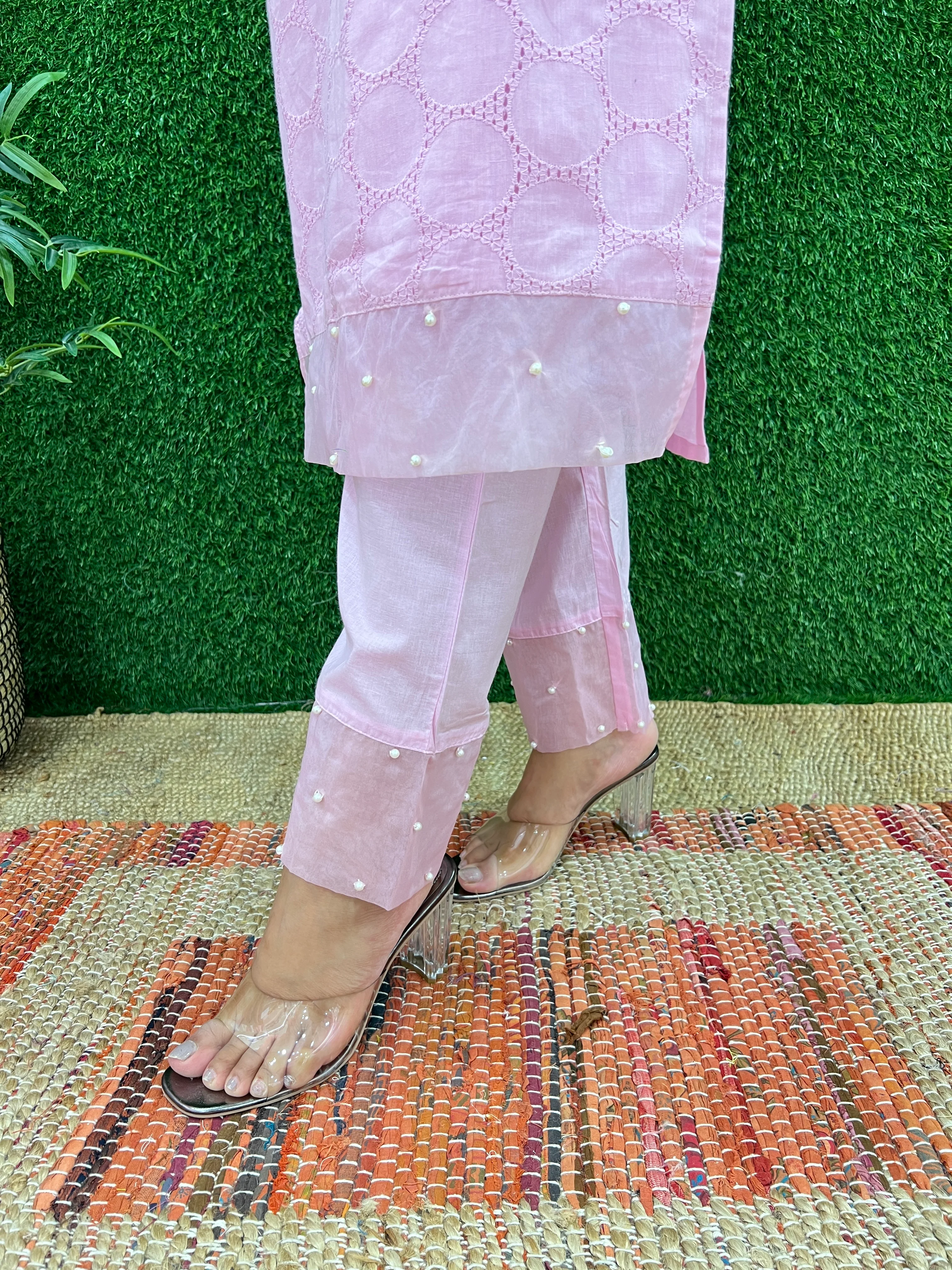 Cotton Sciffili Organza Deatiling Coord Set - Image 3