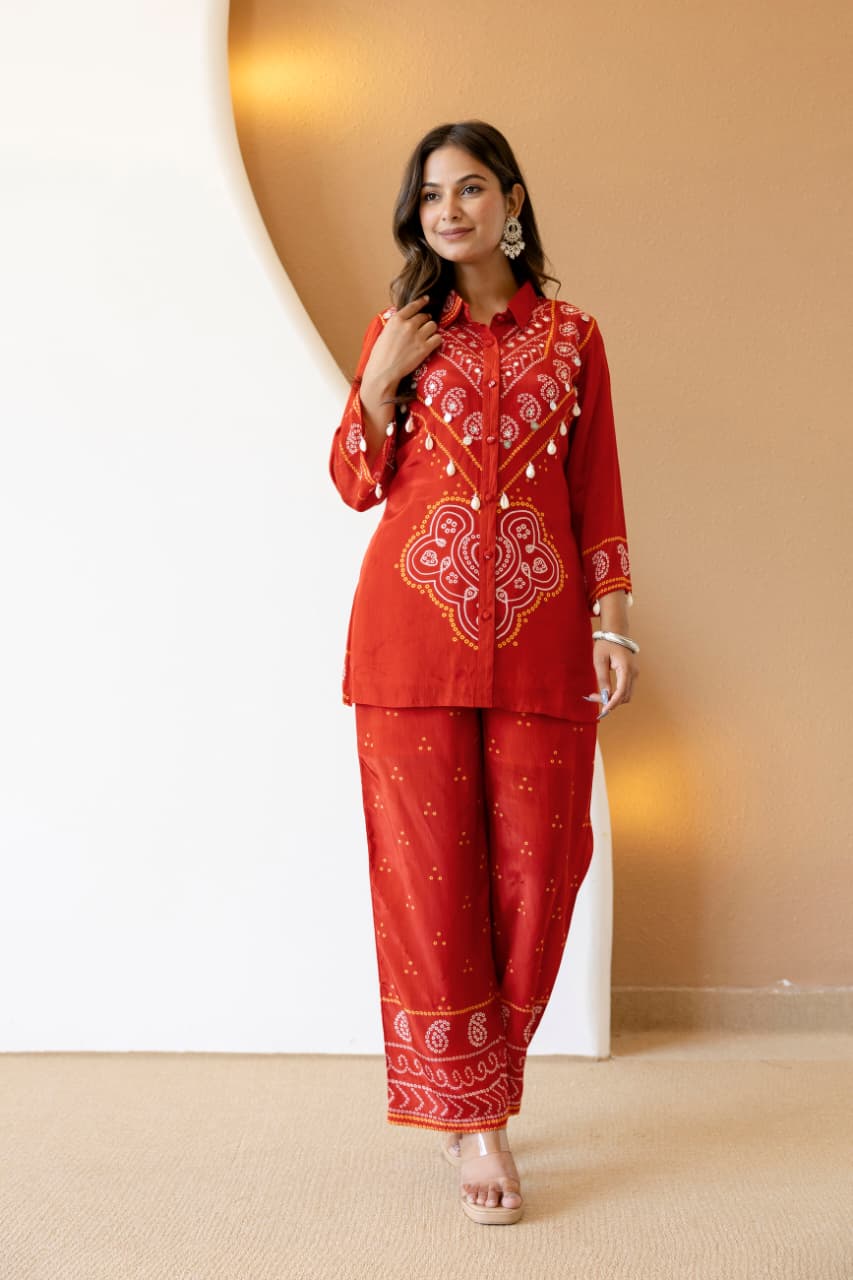 Dhana Two-Piece Embroidered Coord Set - Image 3
