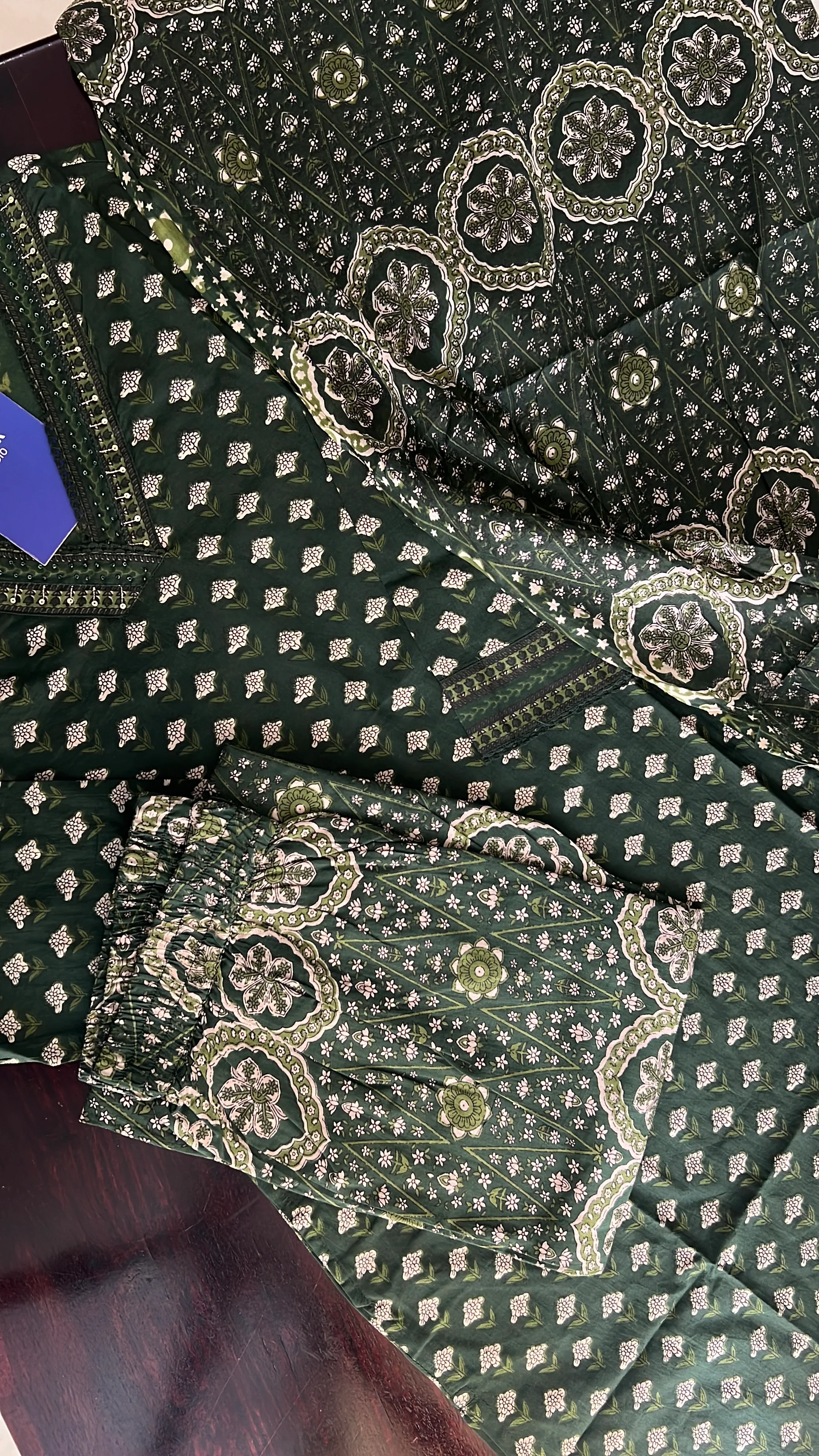 Divisha Ajrakh Cotton HandEmbroidered Pant set - Image 11