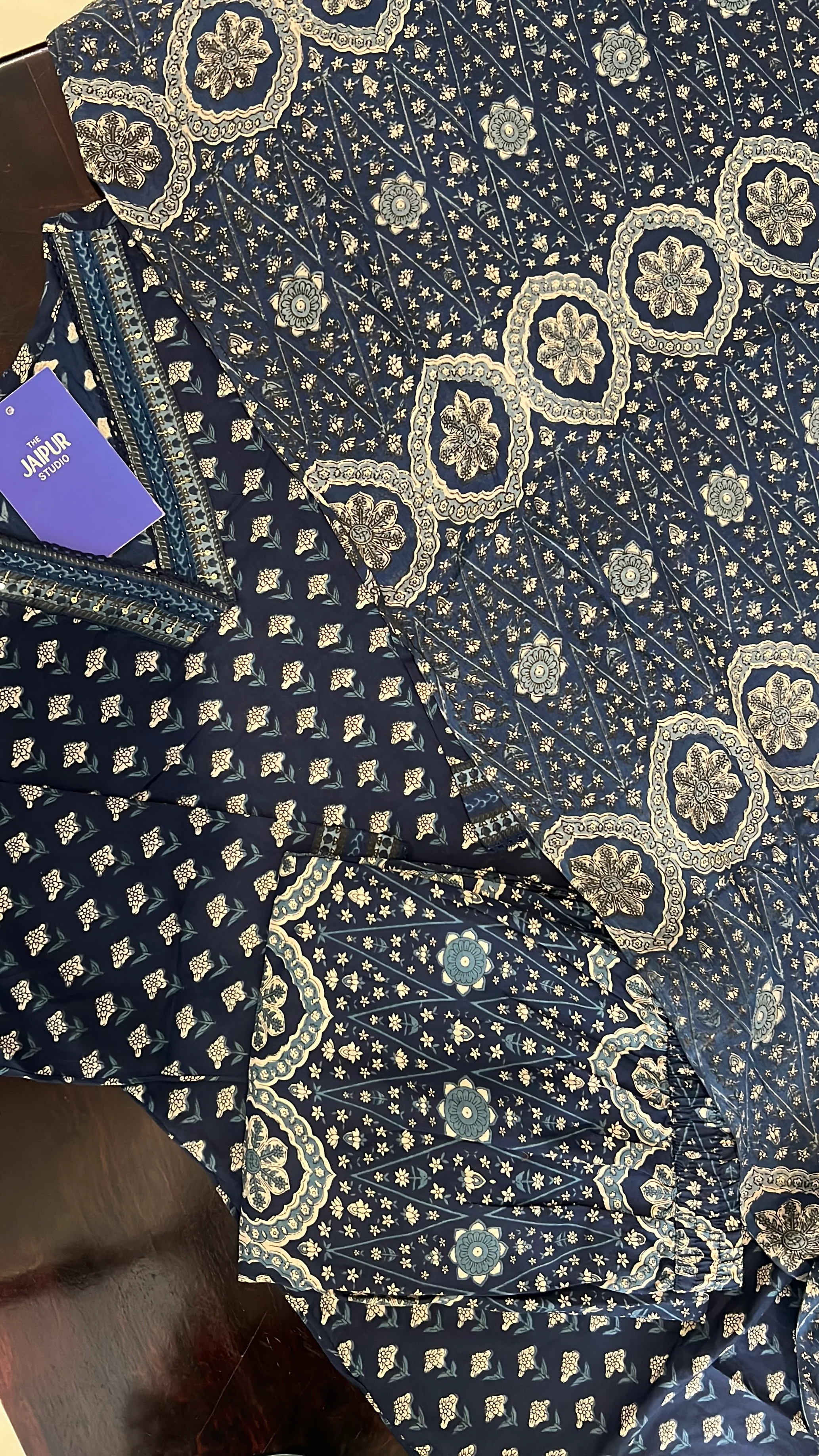 Divisha Ajrakh Cotton HandEmbroidered Pant set - Image 15