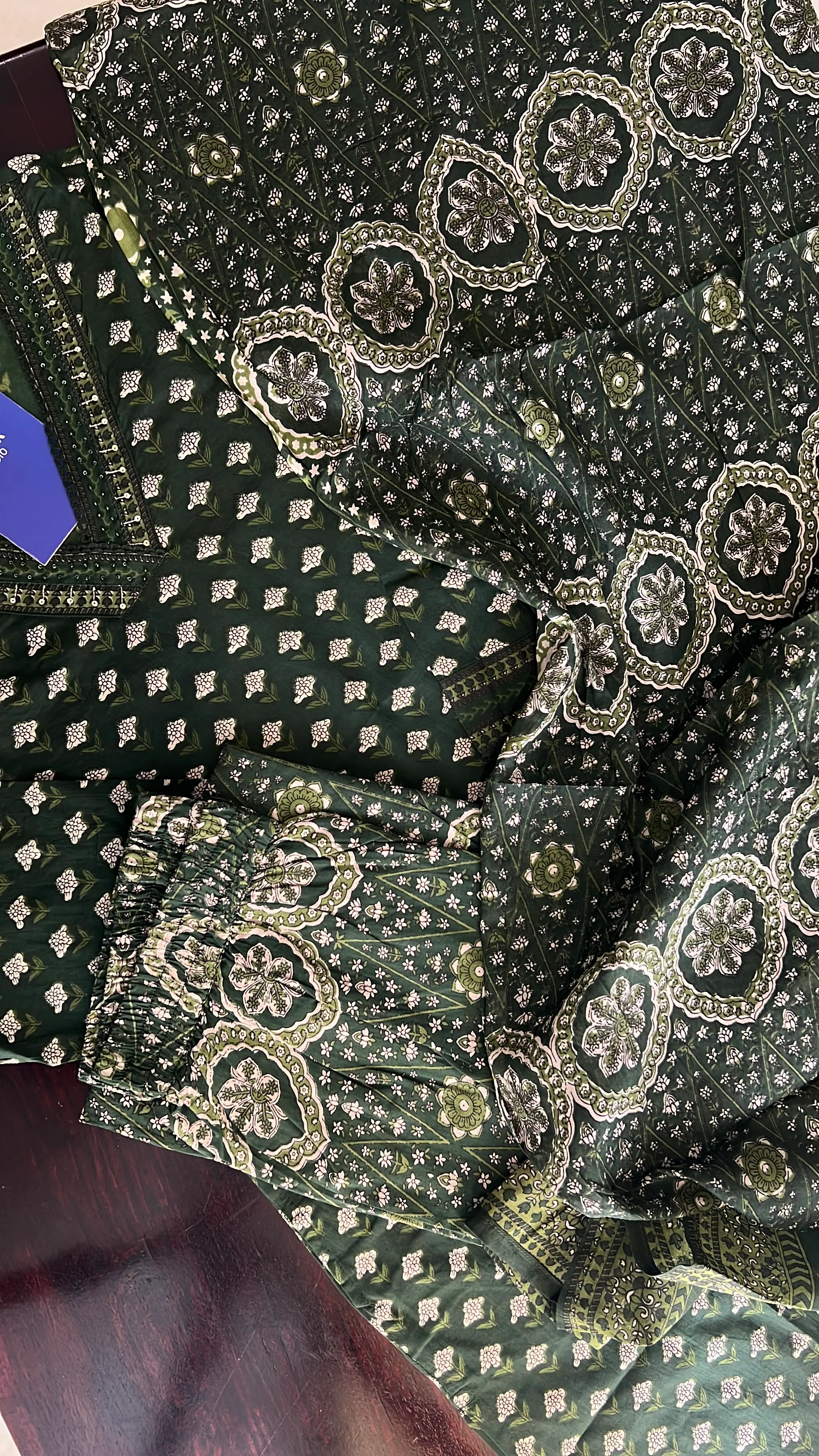 Divisha Ajrakh Cotton HandEmbroidered Pant set - Image 9