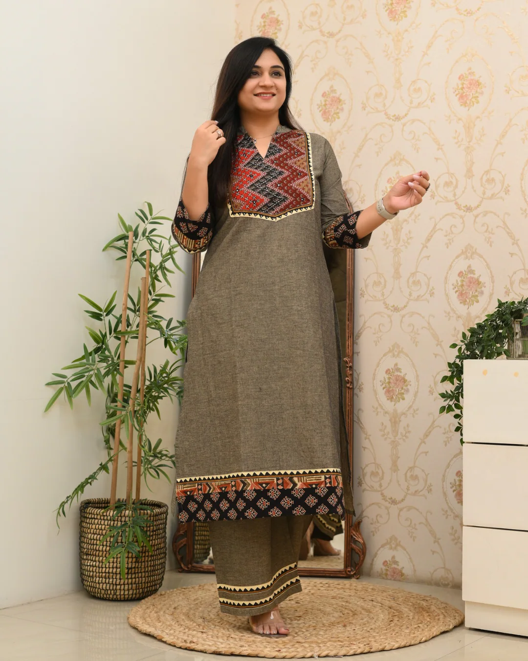 Easha Cotton A-line Plazo Coord Set - Image 5