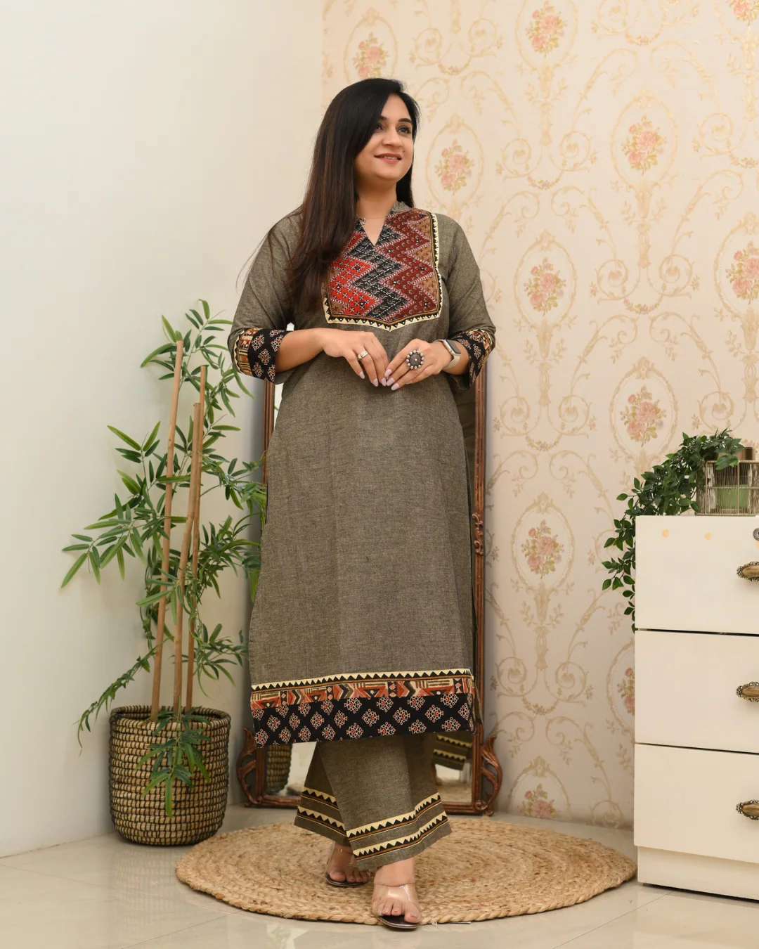 Easha Cotton A-line Plazo Coord Set - Image 7