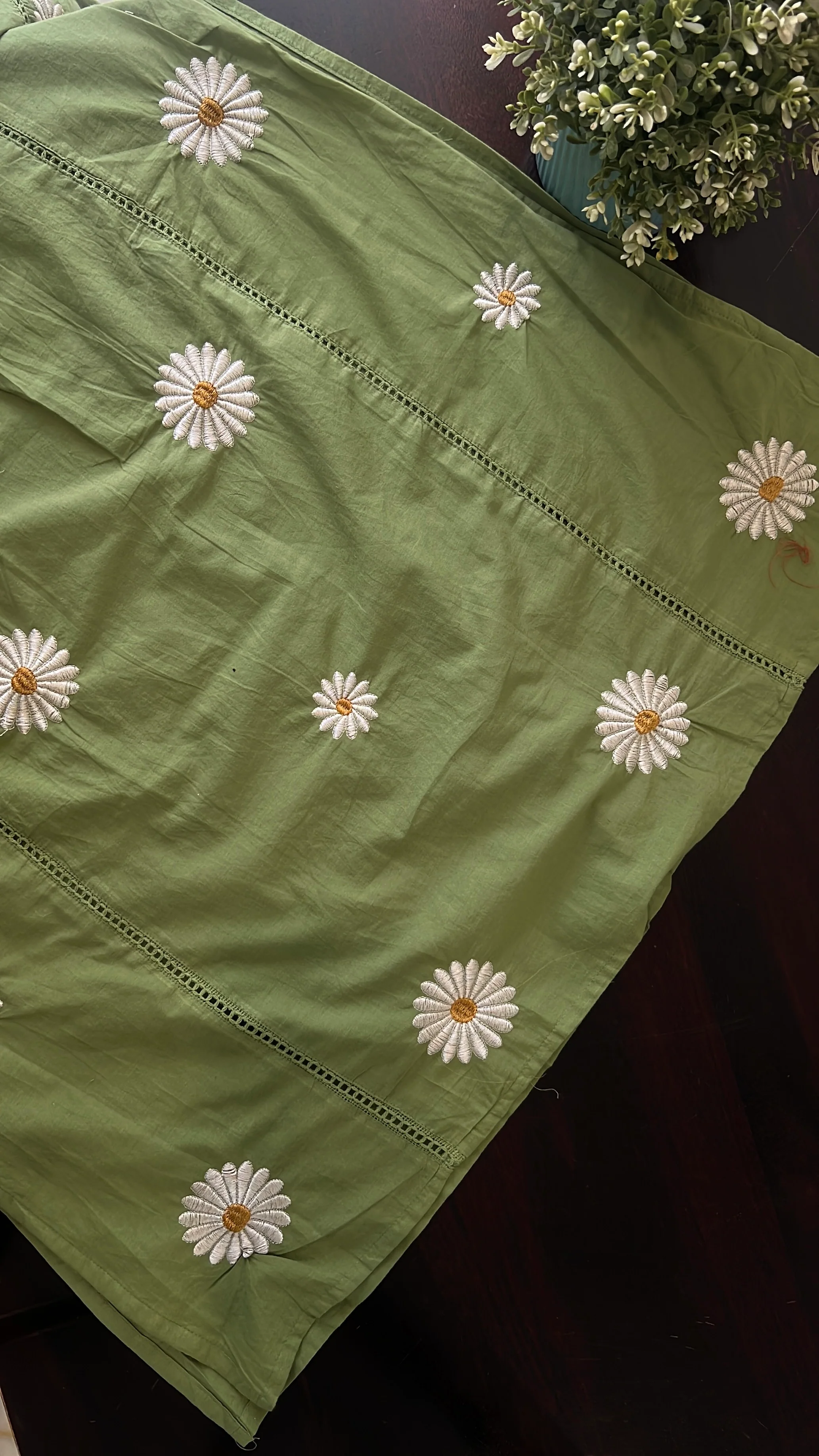 Eira Mul Cotton Embroidered A-line Pant Set - Image 14