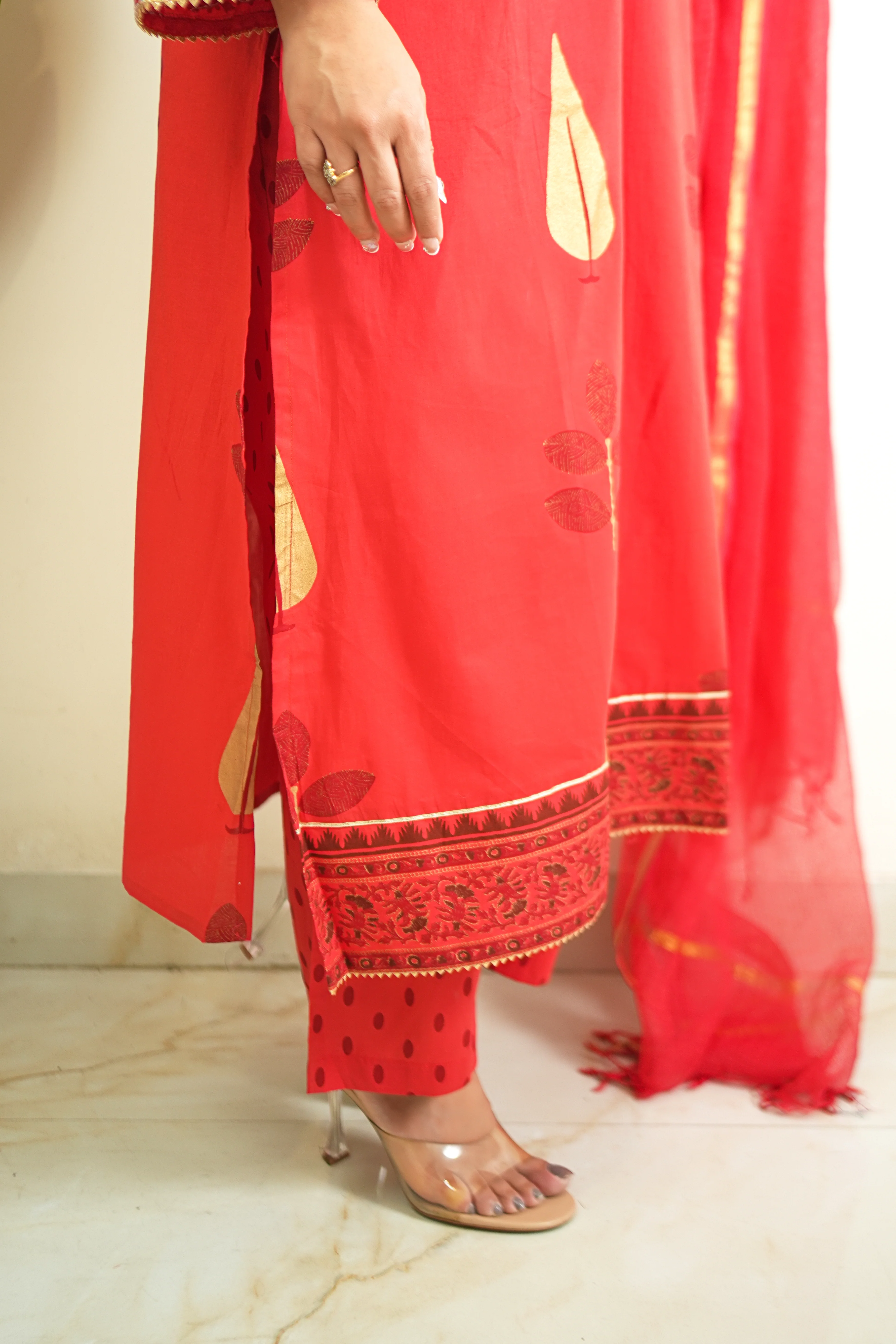 Erisha Cotton Handblock Embroidered Pant Set - Image 7