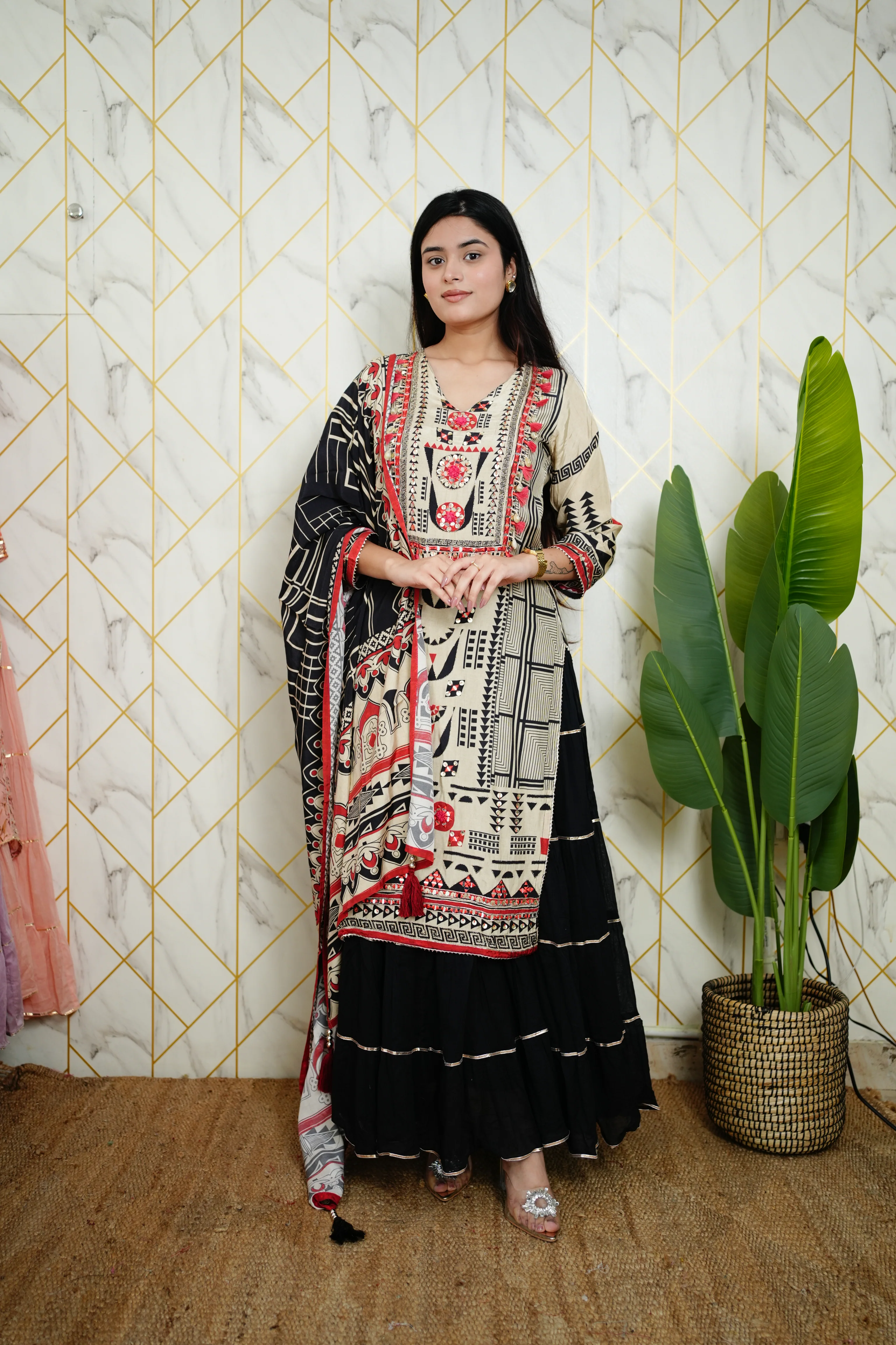 Faiza Printed Indian One Piece Dupatta Set - Image 3