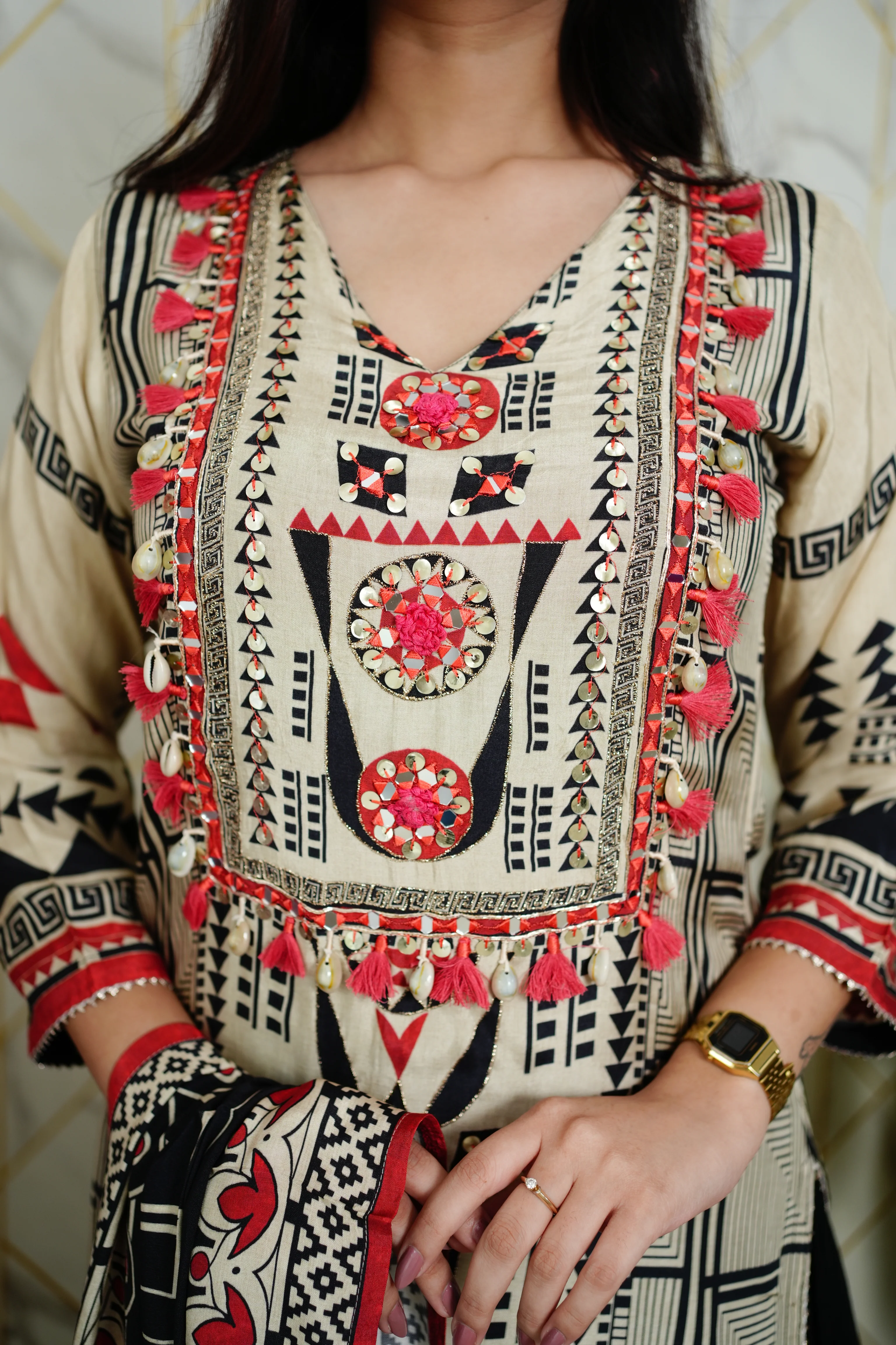 Faiza Printed Indian One Piece Dupatta Set - Image 8