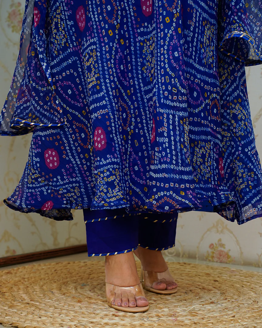 Falguni Bandhani Chiffon Anarkali Set - Image 14