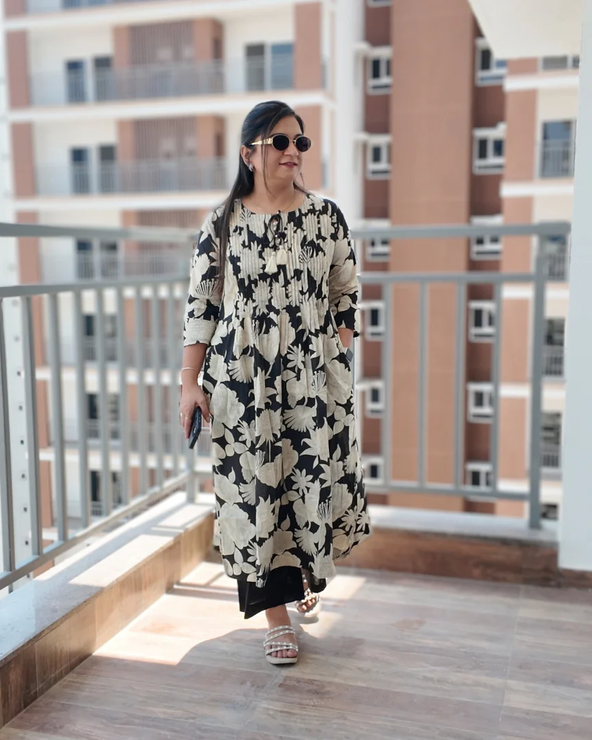 Farah Cotton Floral Flaired Coord set