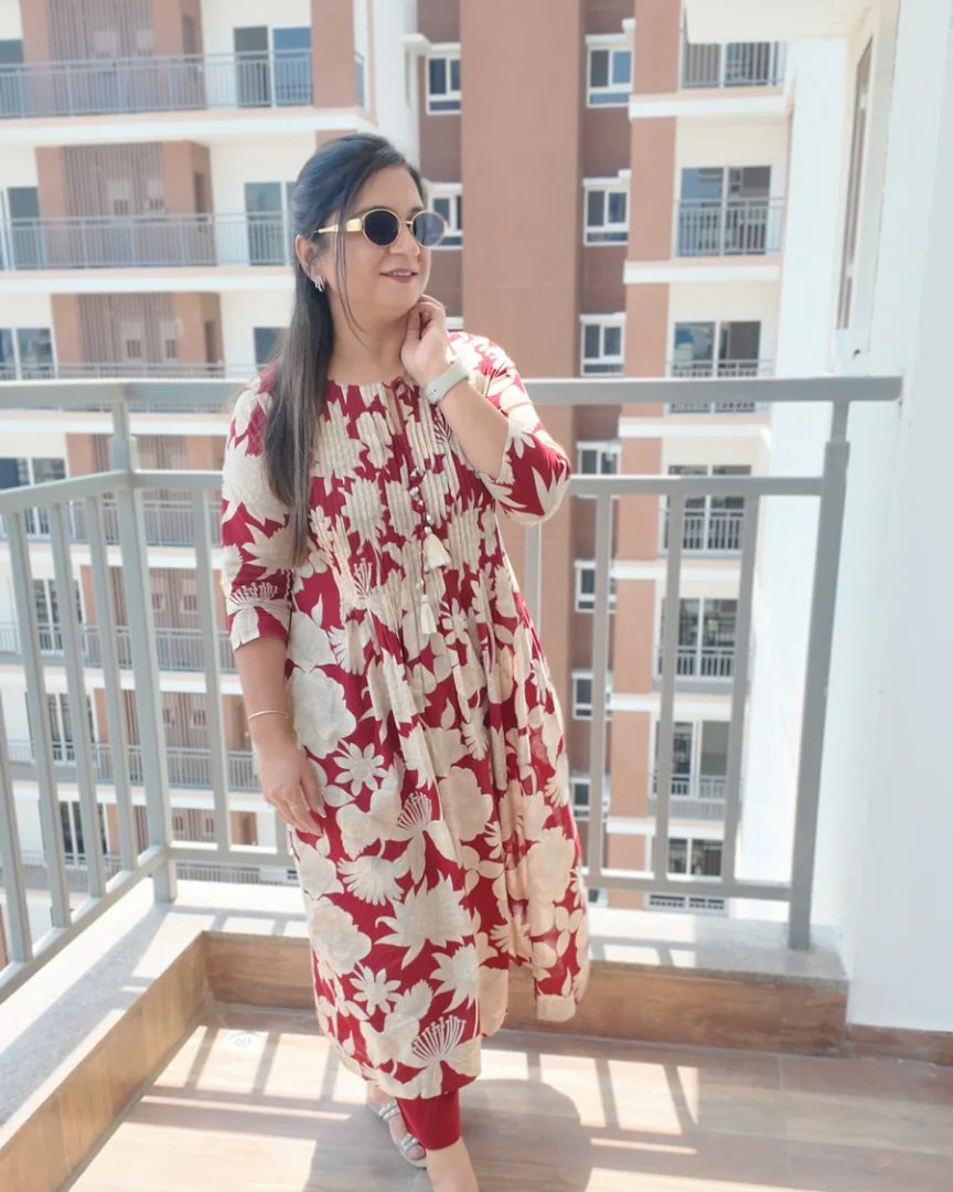 Farah Cotton Floral Flaired Coord set - Image 5