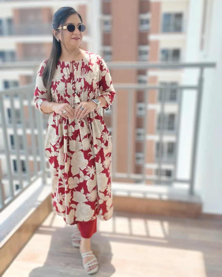 Farah Cotton Floral Flaired Coord set - Image 6