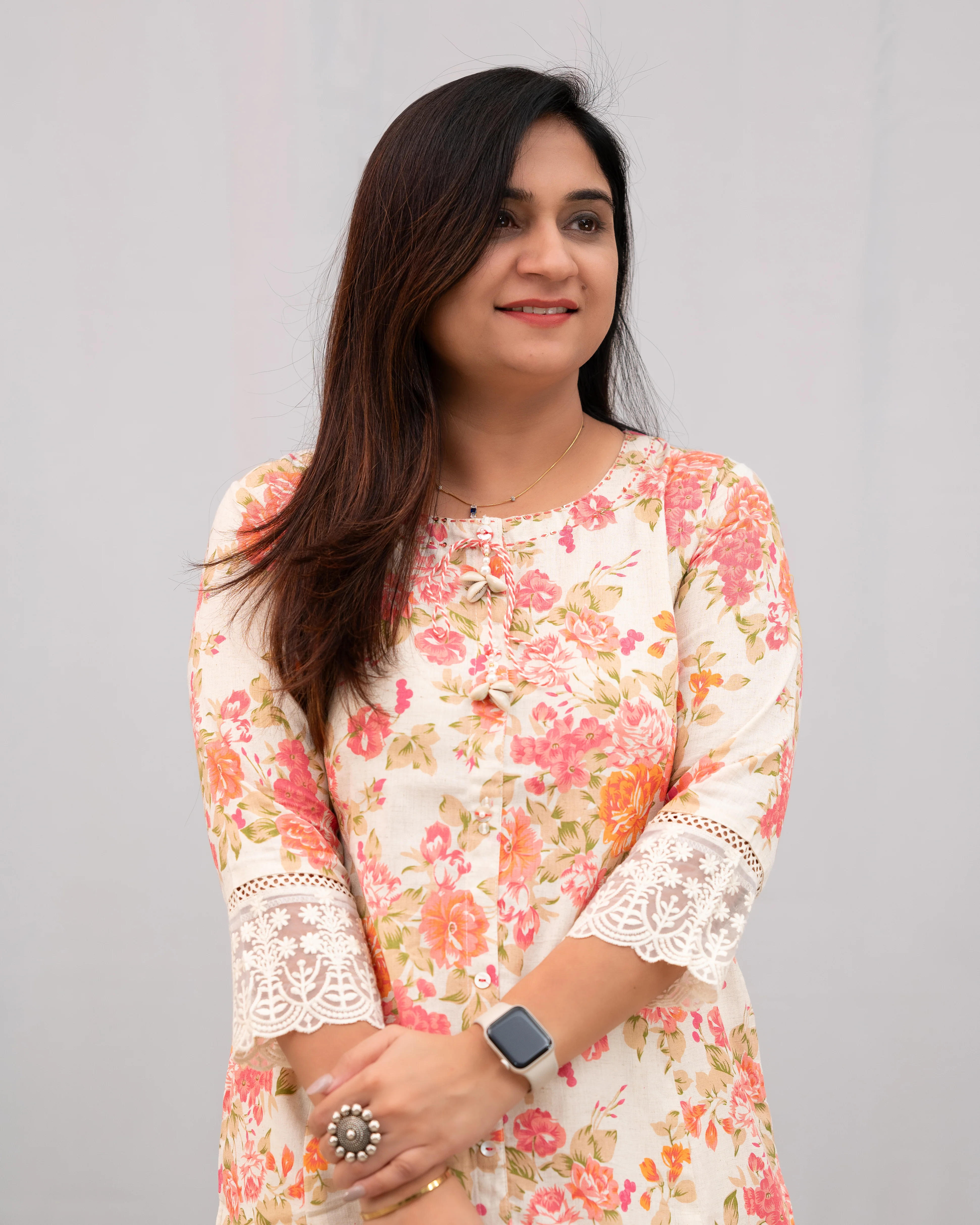 Fiza Floral Cotton A-line Pant Set - Image 8