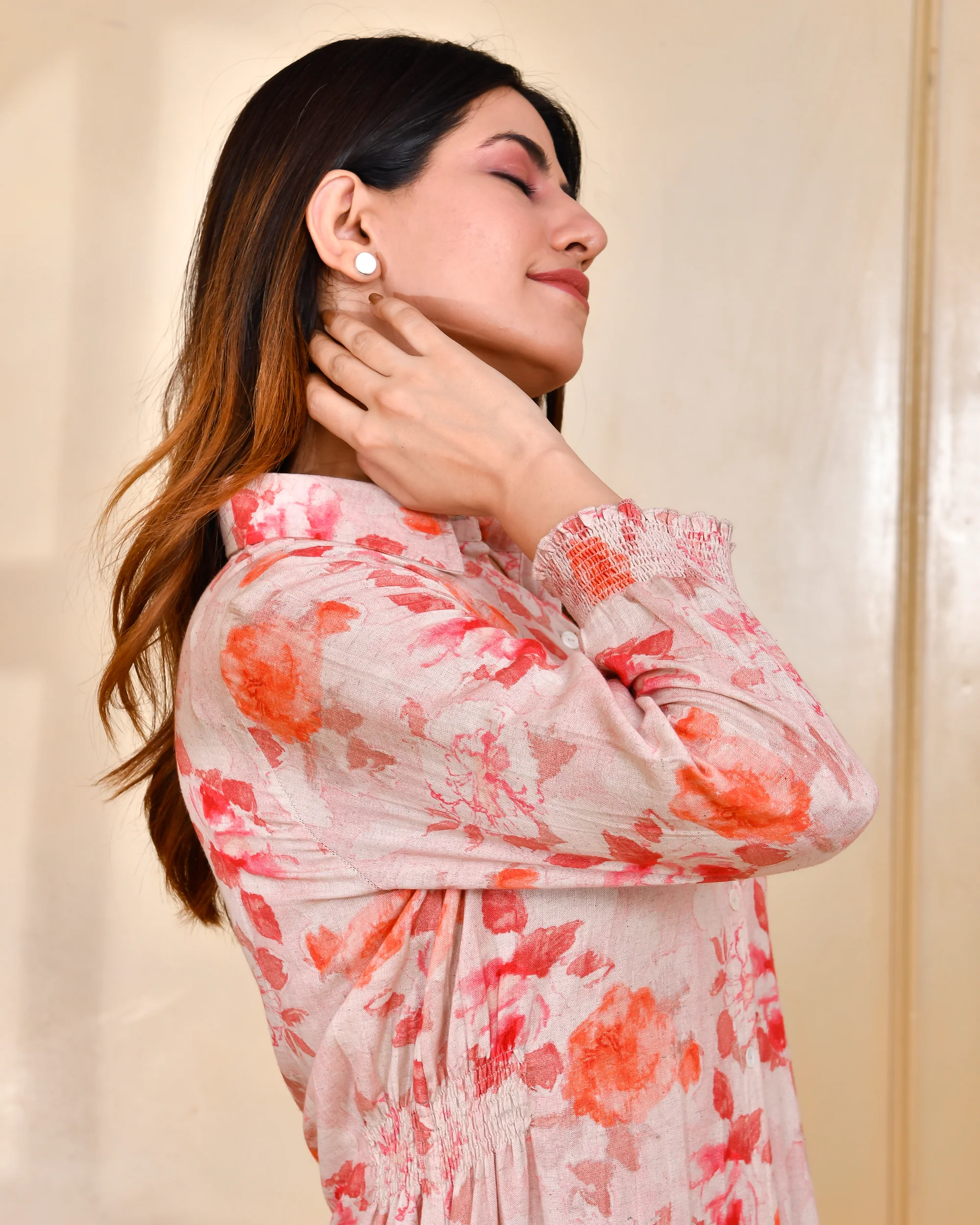 Floral Cotton Long Dress - Image 3