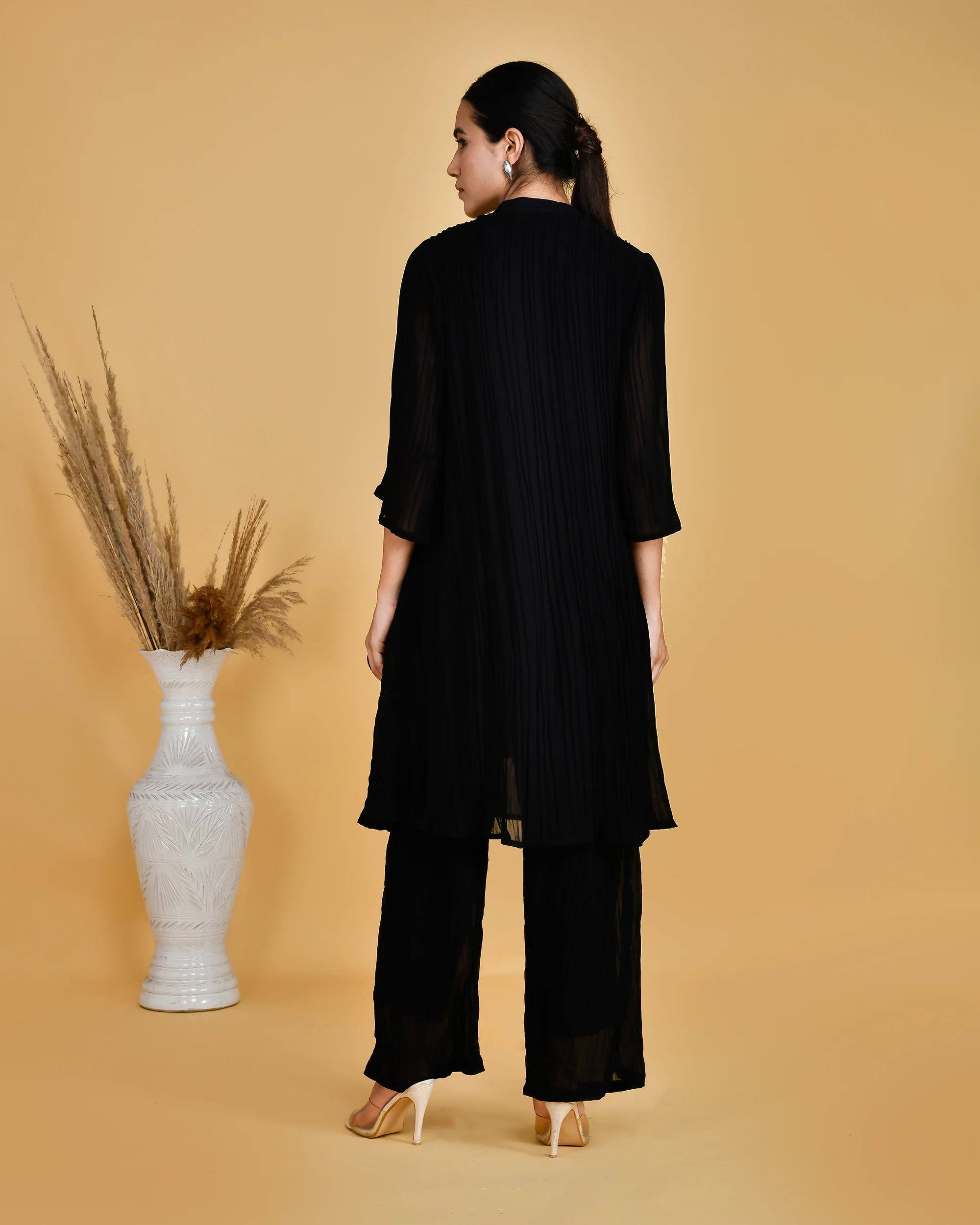 Gabe Black Chiffon Coord Set - Image 3