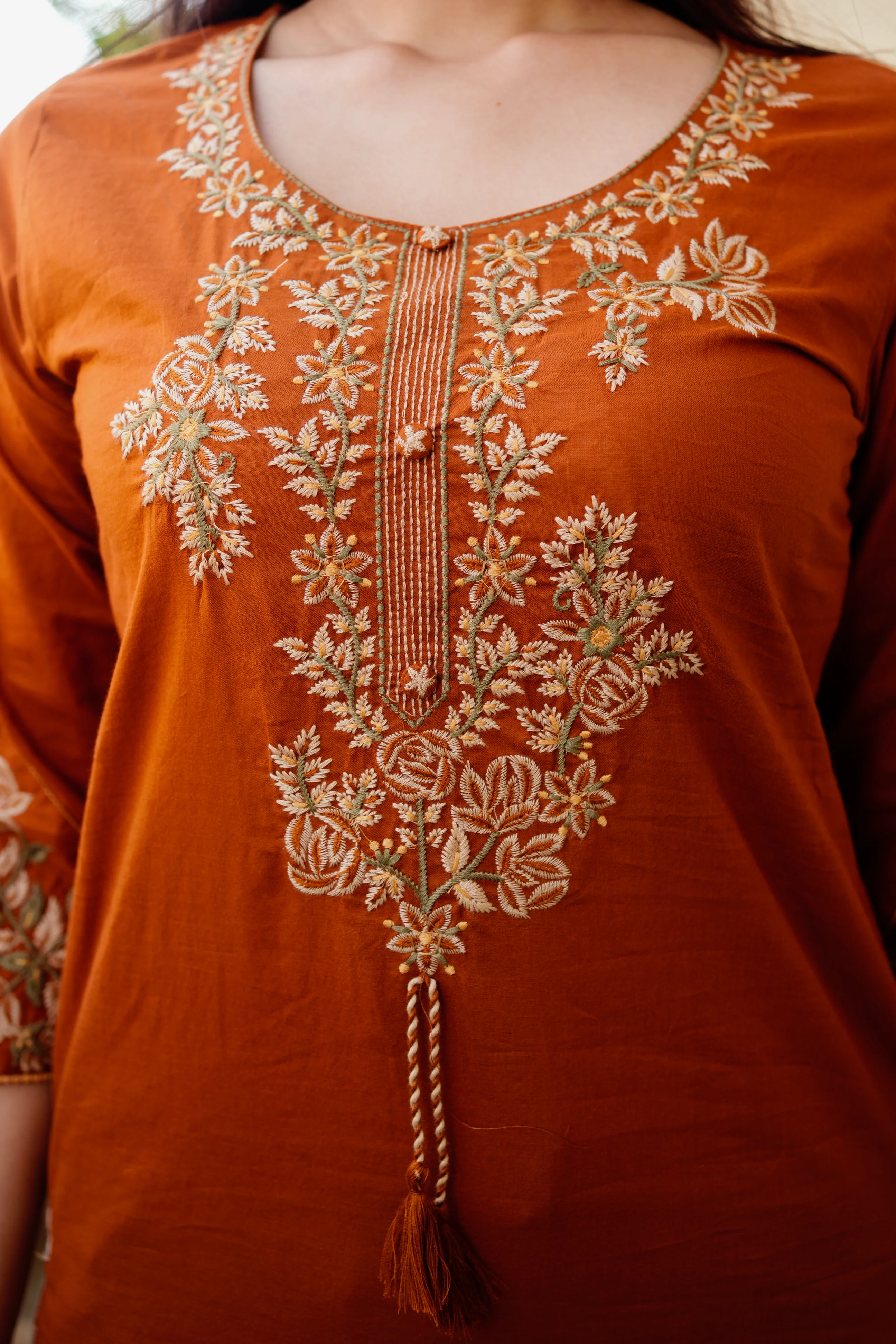 Gargi Premium Cotton Embroidered Pant set - Image 12