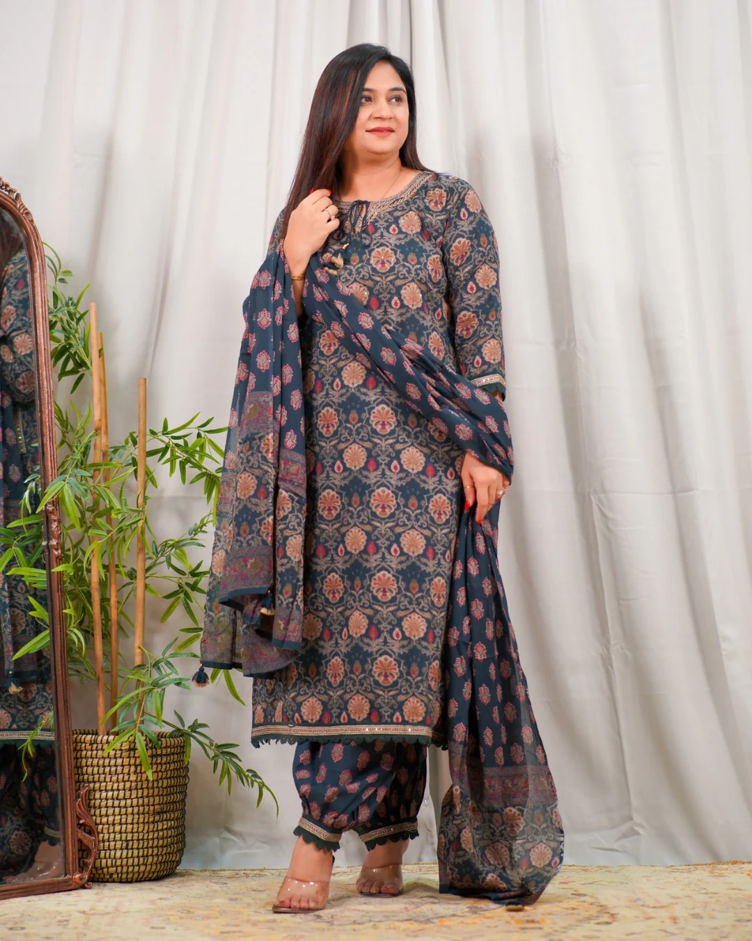 Gehna Cotton Casual Embroidered Afgani Set - Image 3