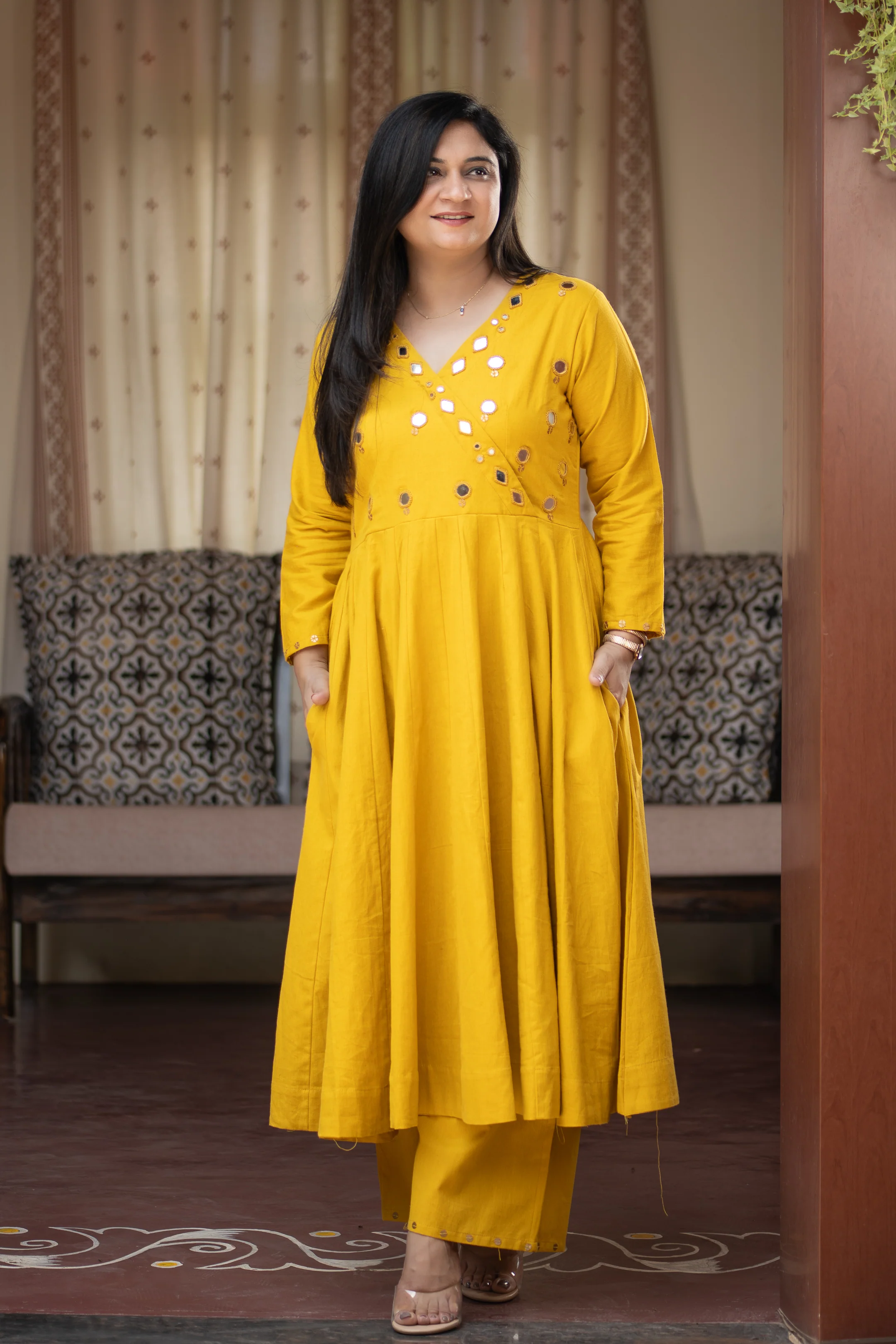 Giva Cotton Mirror Embroidered Plazo Set - Image 10