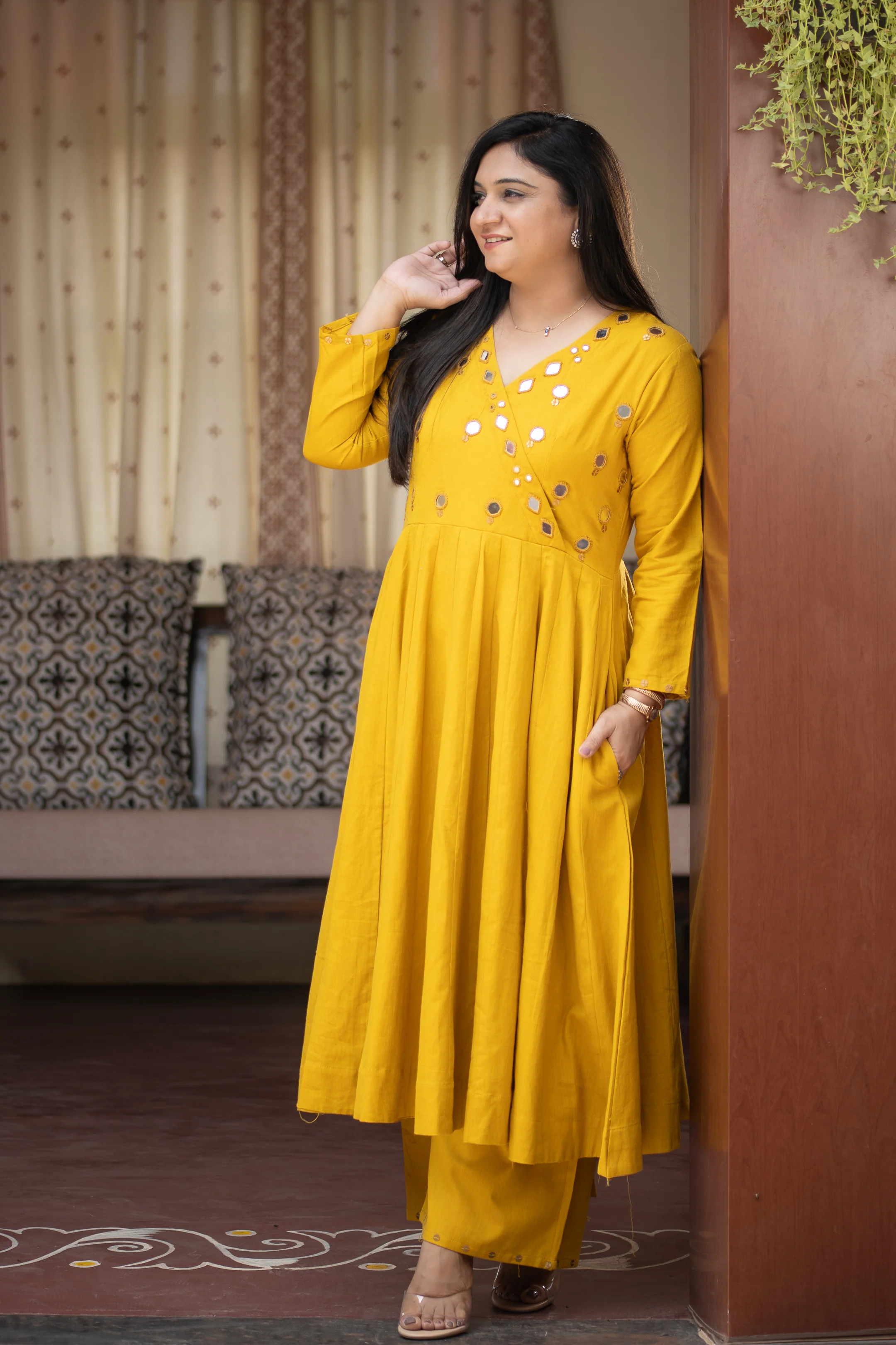 Giva Cotton Mirror Embroidered Plazo Set - Image 11