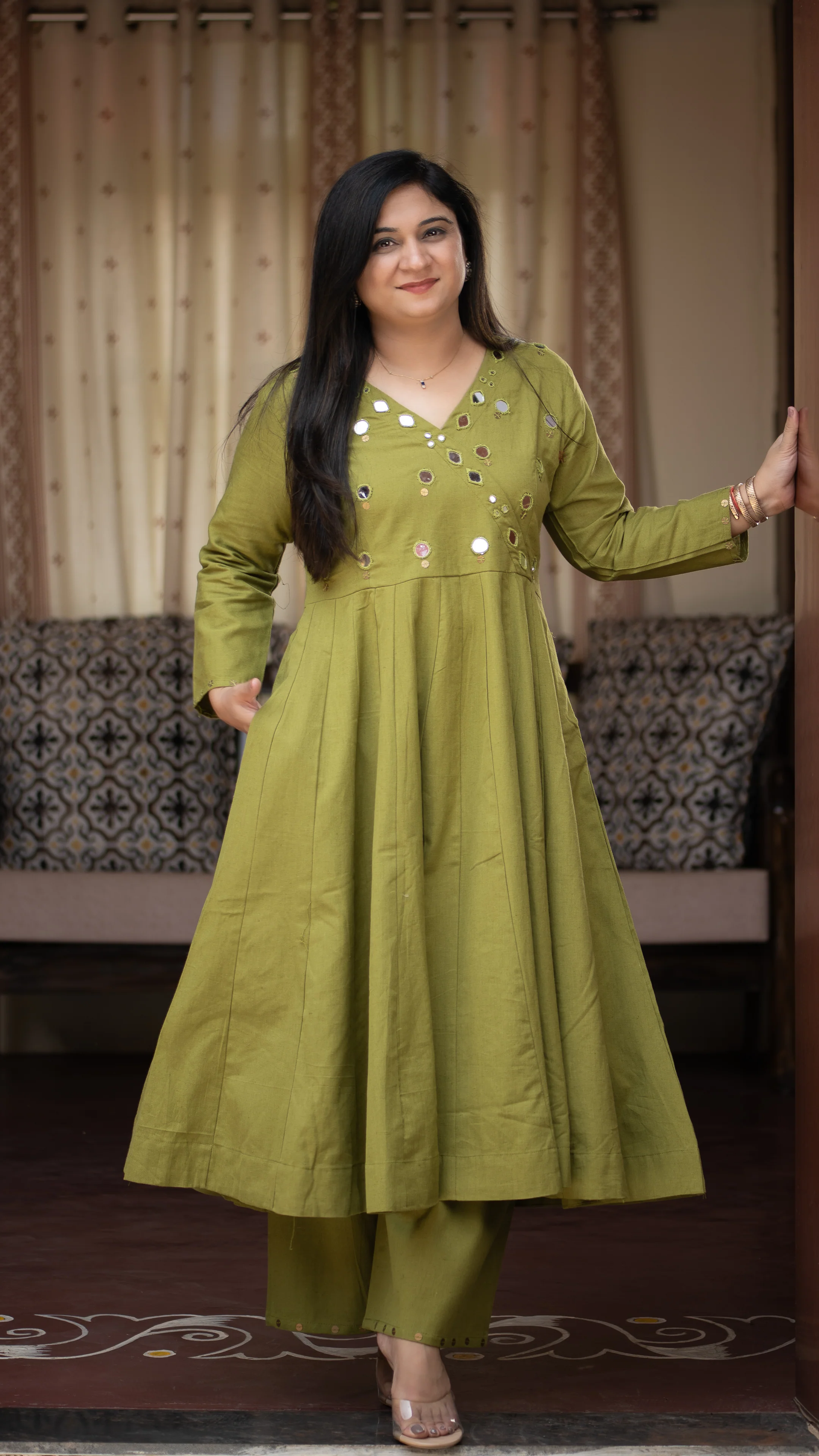 Giva Cotton Mirror Embroidered Plazo Set - Image 14