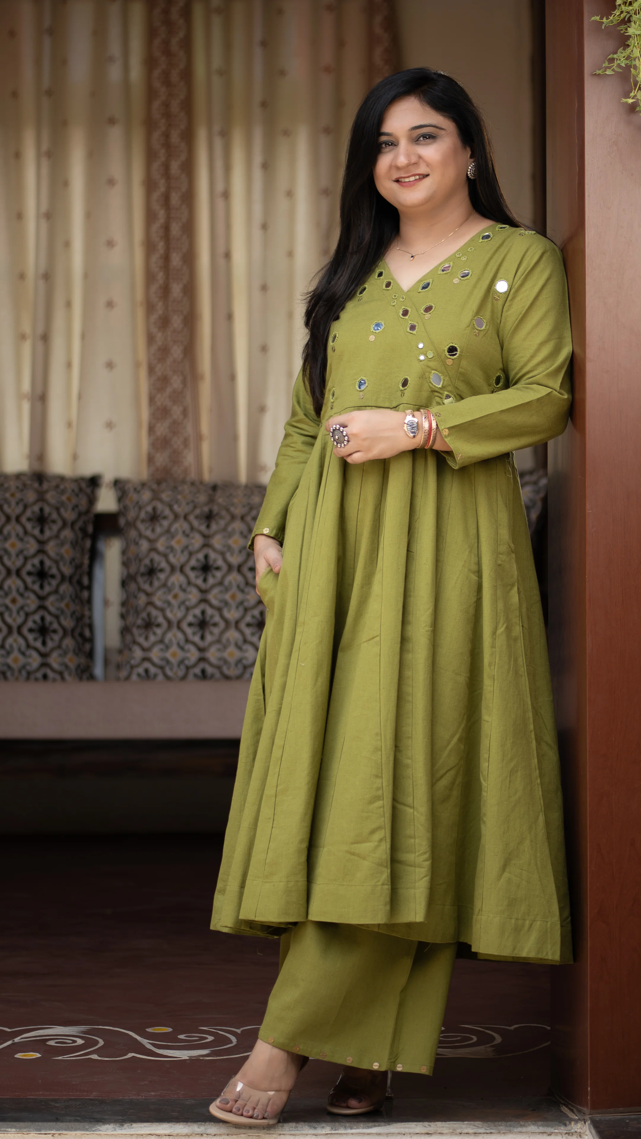 Giva Cotton Mirror Embroidered Plazo Set - Image 16