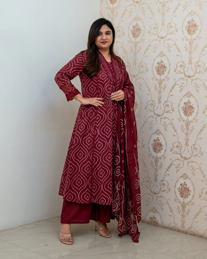 ‘Heena’ Cotton A-line Embroidered Divider Set - Image 3