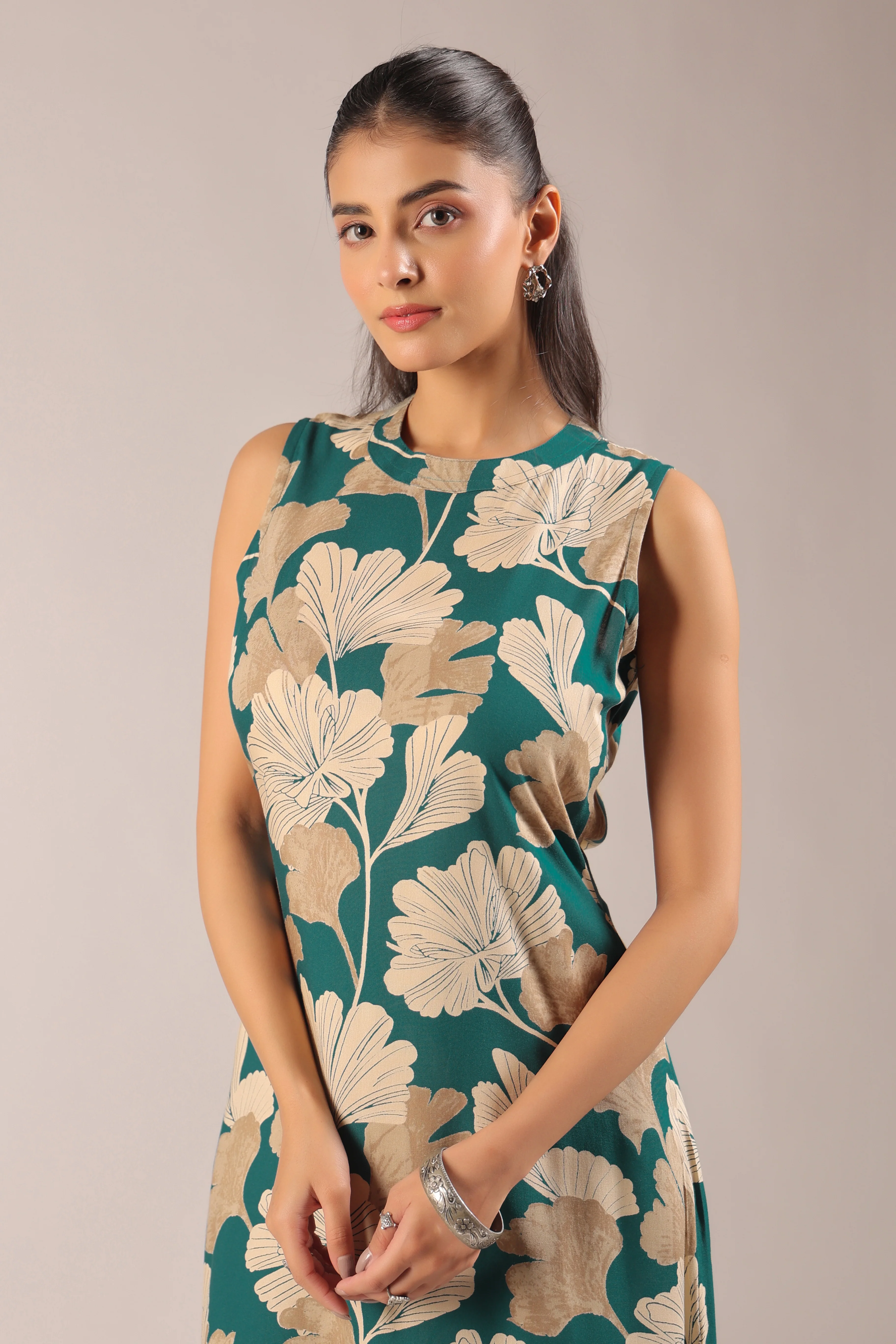 Hita Rayon Floral Print A-line Coord Set - Image 12