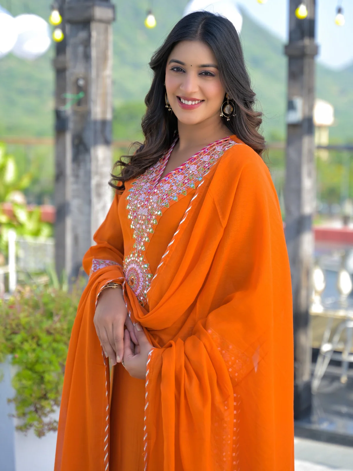 Illiana Mul Chanderi Embroidered Plazo Set - Image 11