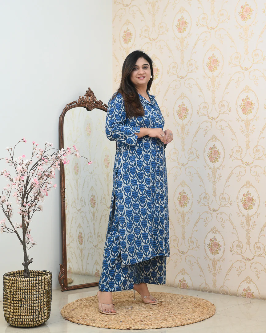 Indigo Casual Rayon Coord Set - Image 3