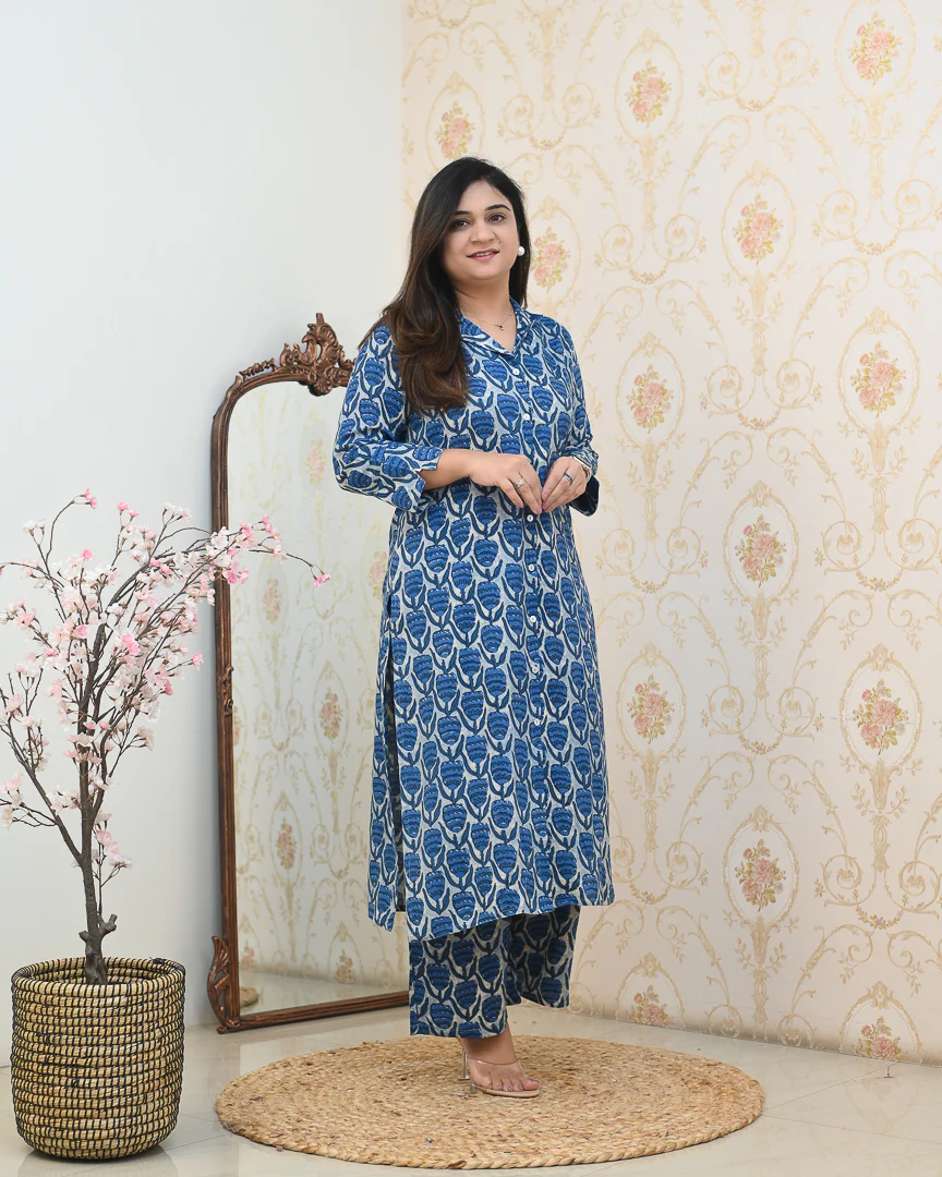 Indigo Casual Rayon Coord Set - Image 4