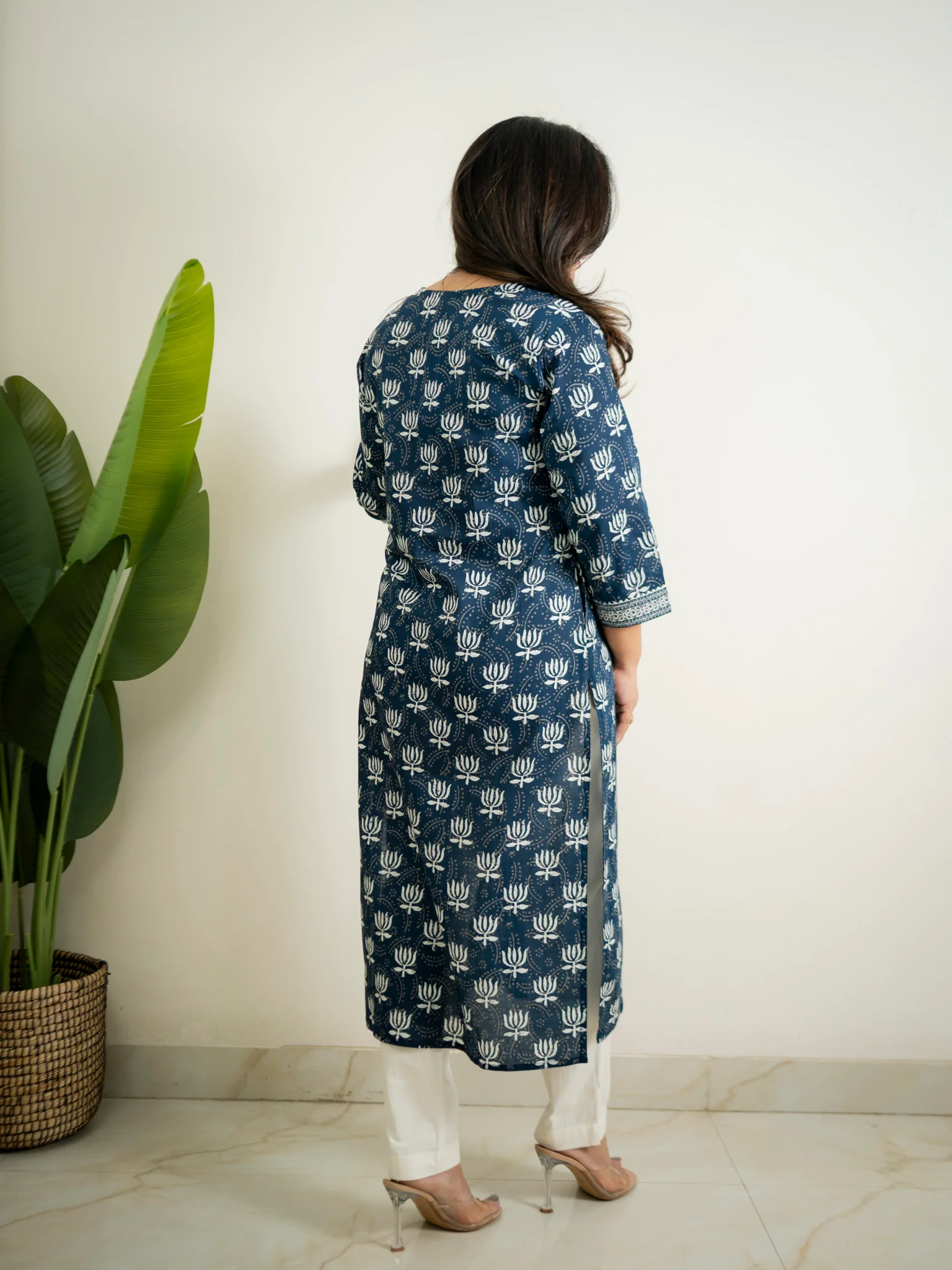 Indigo Lotus Cotton Casual Straight Kurta - Image 10