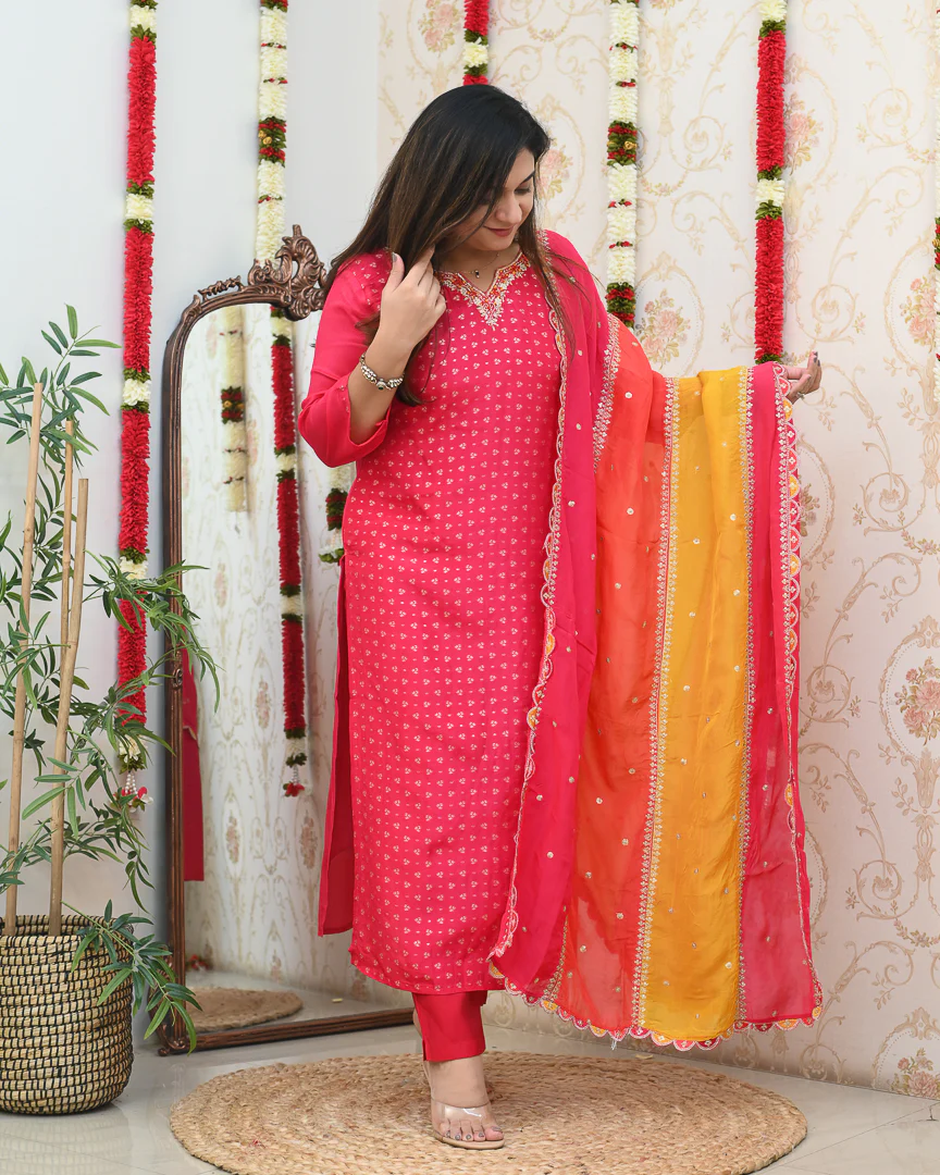 Ishara Premium Jacquard Hand Embroidered Pant Set - Image 2