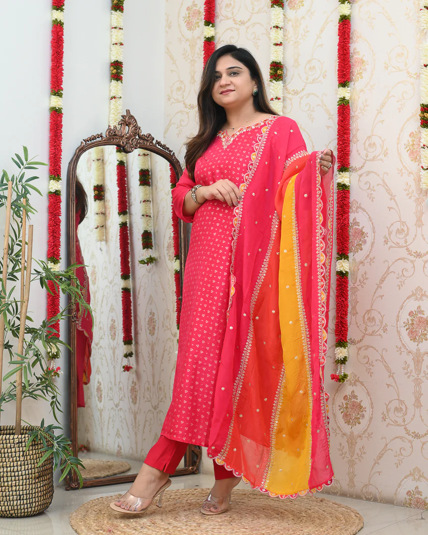 Ishara Premium Jacquard Hand Embroidered Pant Set - Image 3