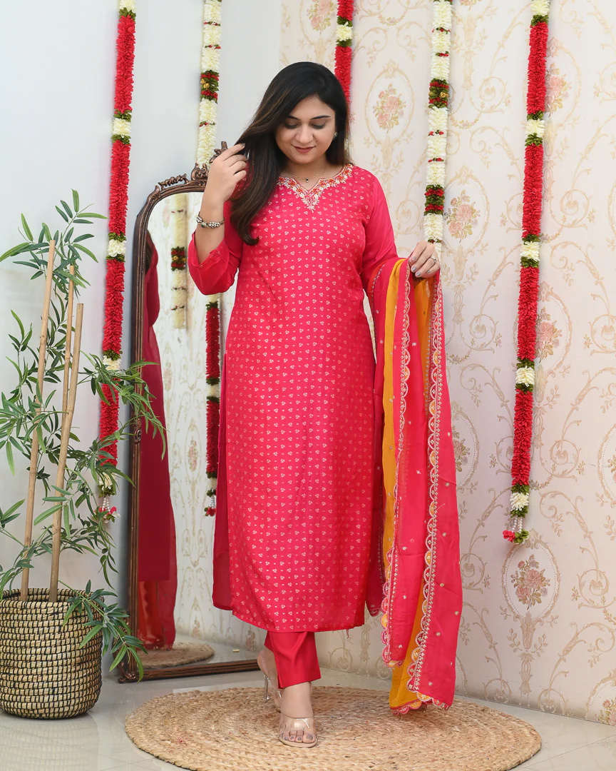 Ishara Premium Jacquard Hand Embroidered Pant Set - Image 5