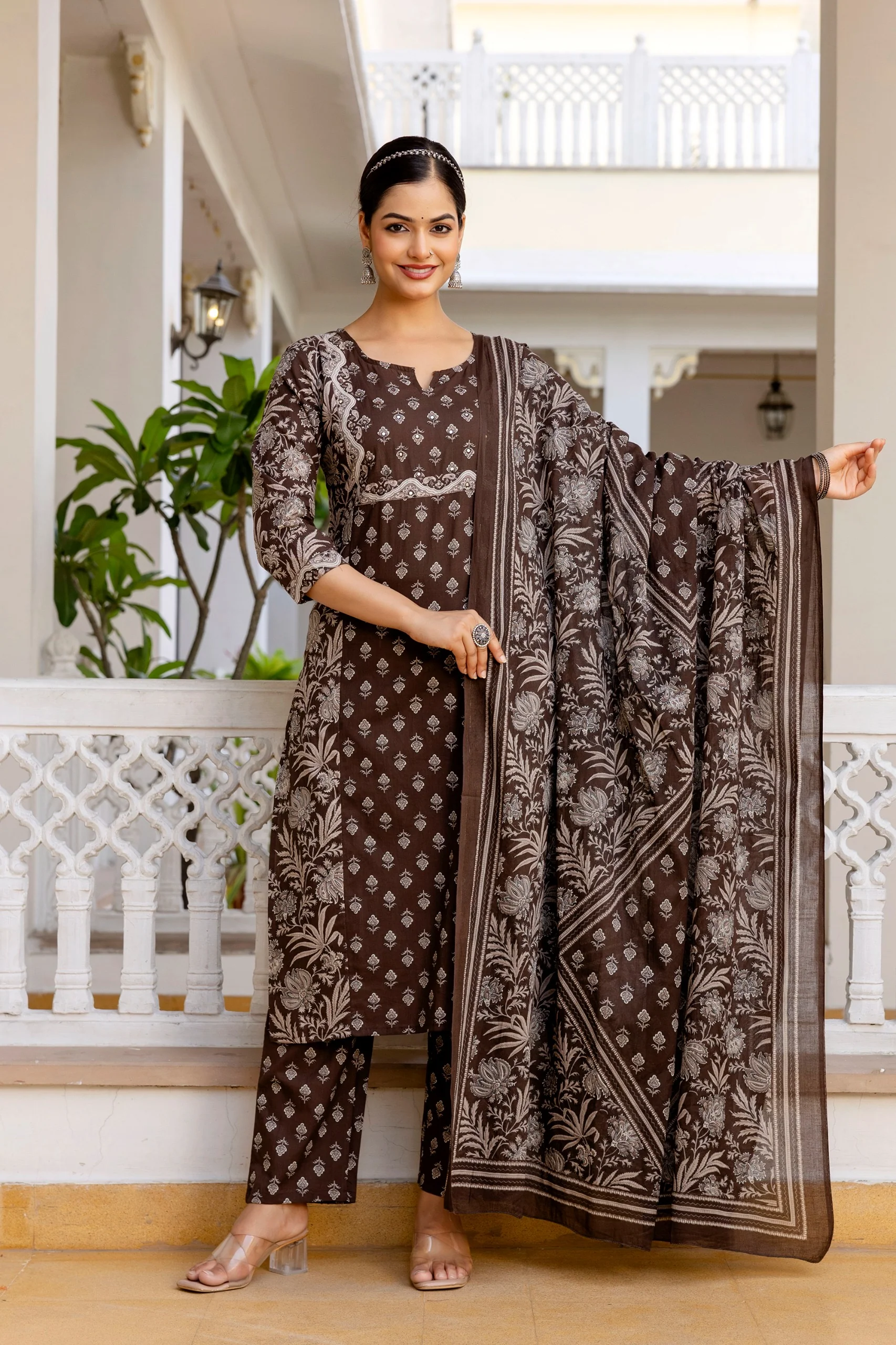 Jaipuri Cotton Embroidered Pant Set - Image 2