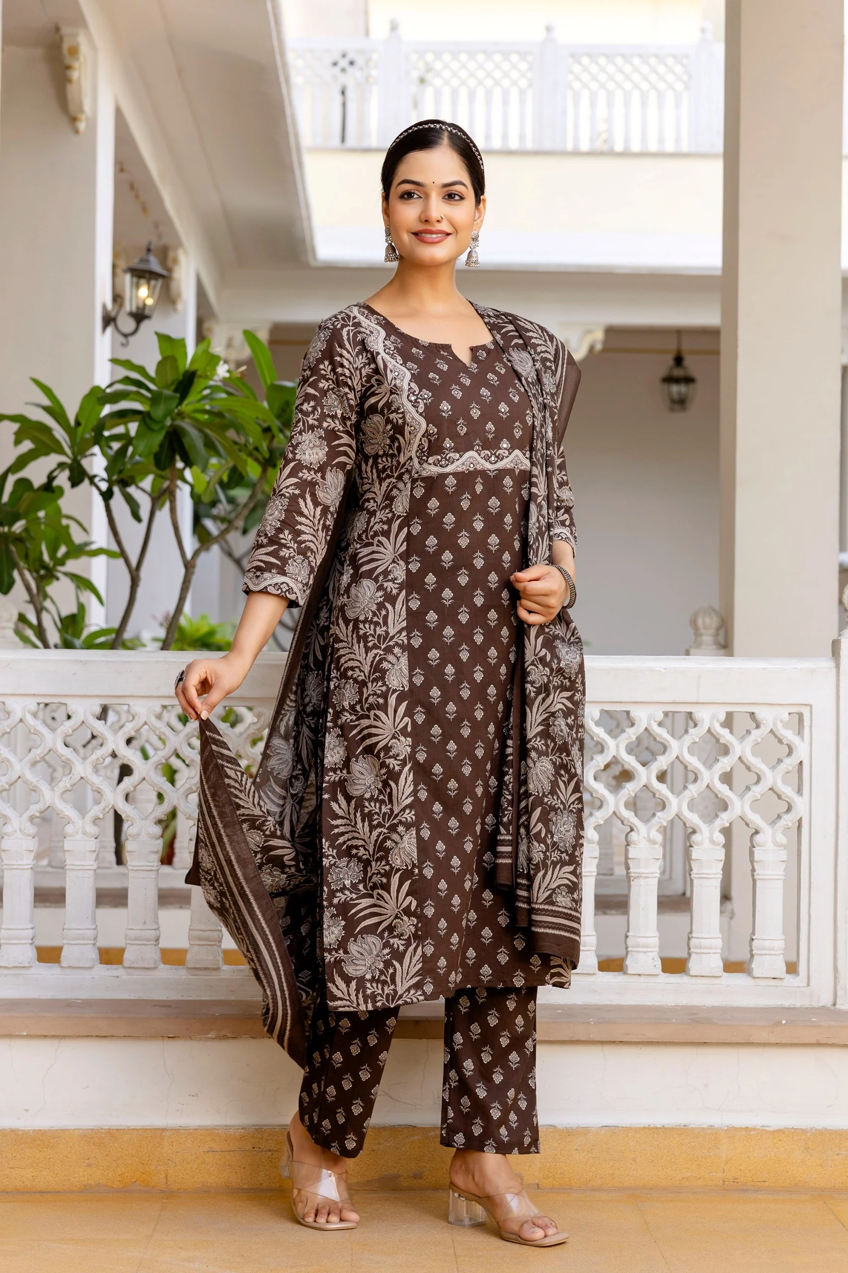 Jaipuri Cotton Embroidered Pant Set - Image 3