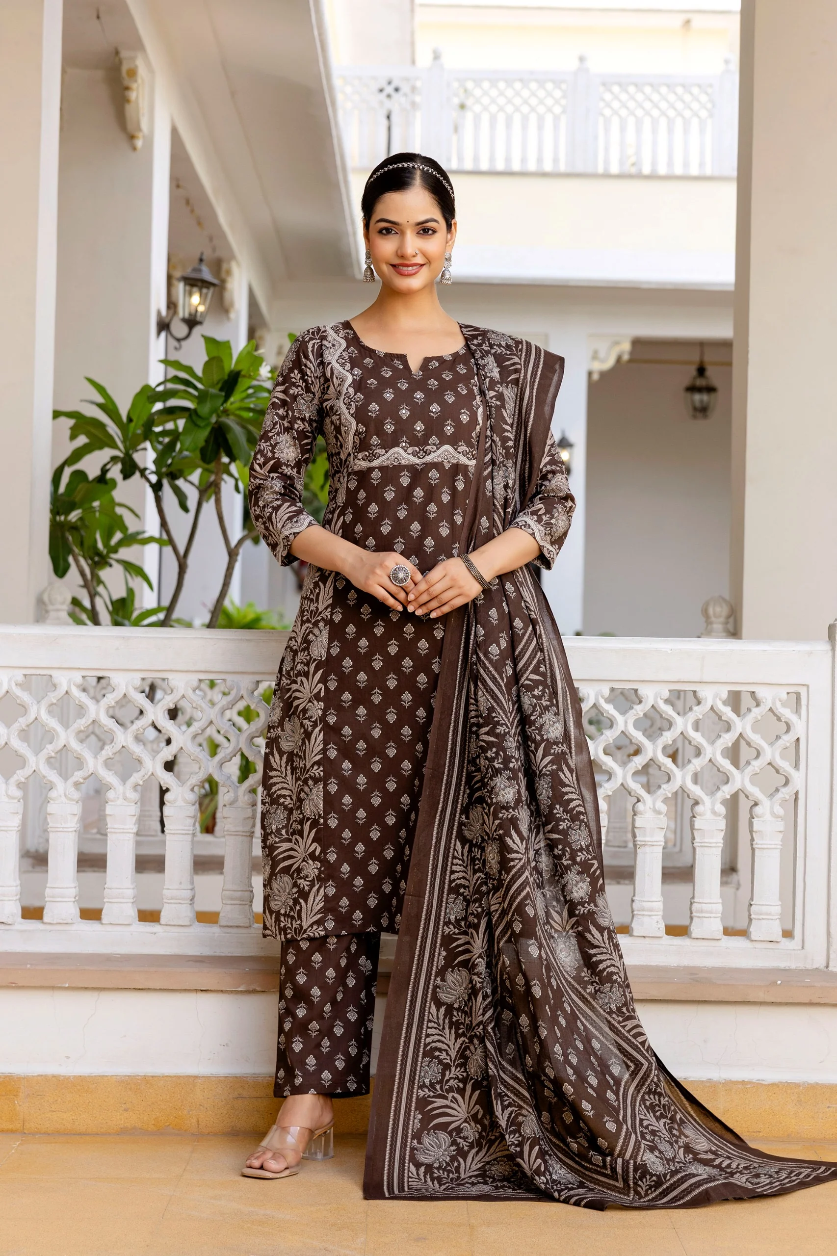 Jaipuri Cotton Embroidered Pant Set - Image 4