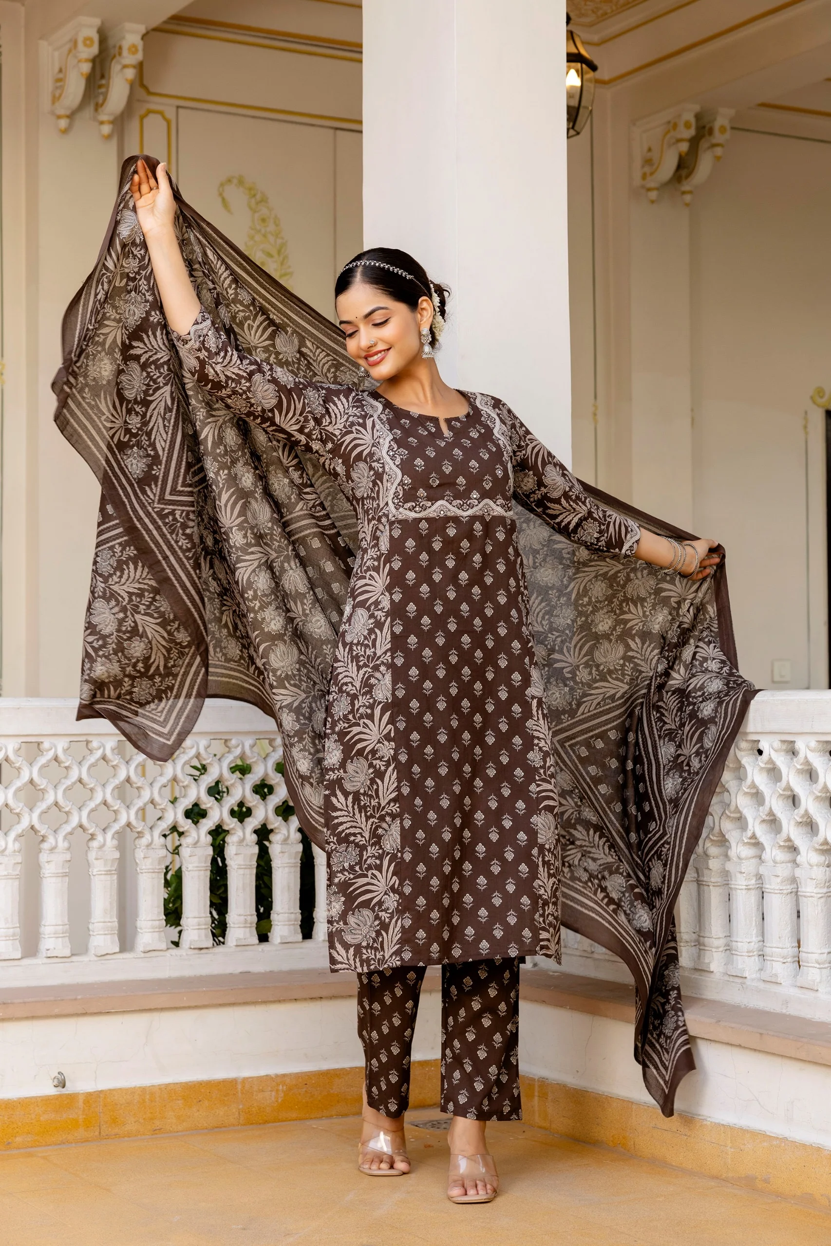 Jaipuri Cotton Embroidered Pant Set - Image 5