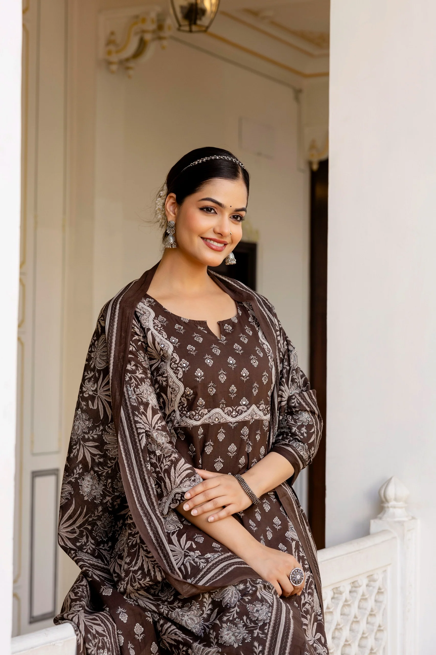 Jaipuri Cotton Embroidered Pant Set - Image 7