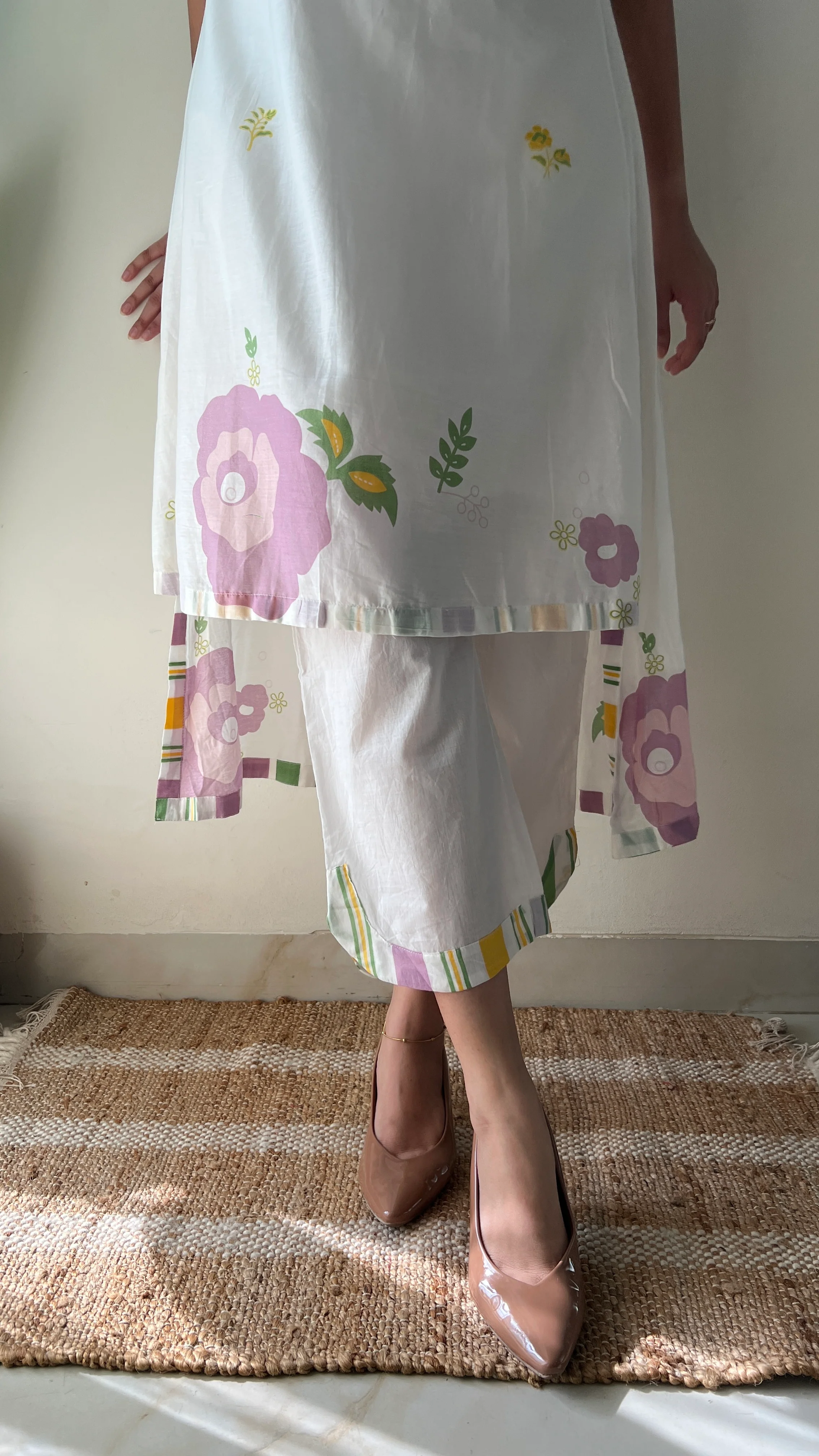 Jeena Mul Cotton Embroidered High Low Coord Set - Image 7