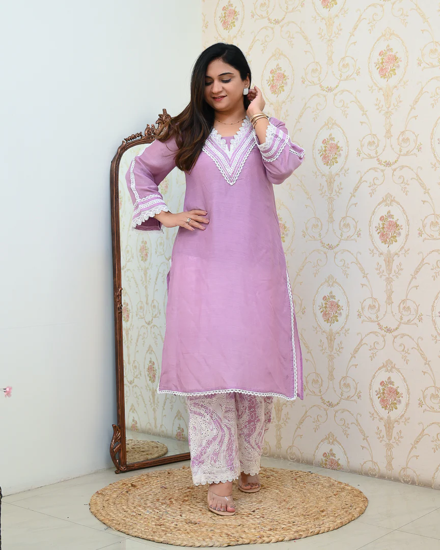 ‘Jeena’ Premium Muslin HandEmbroidered Coord Set - Image 4
